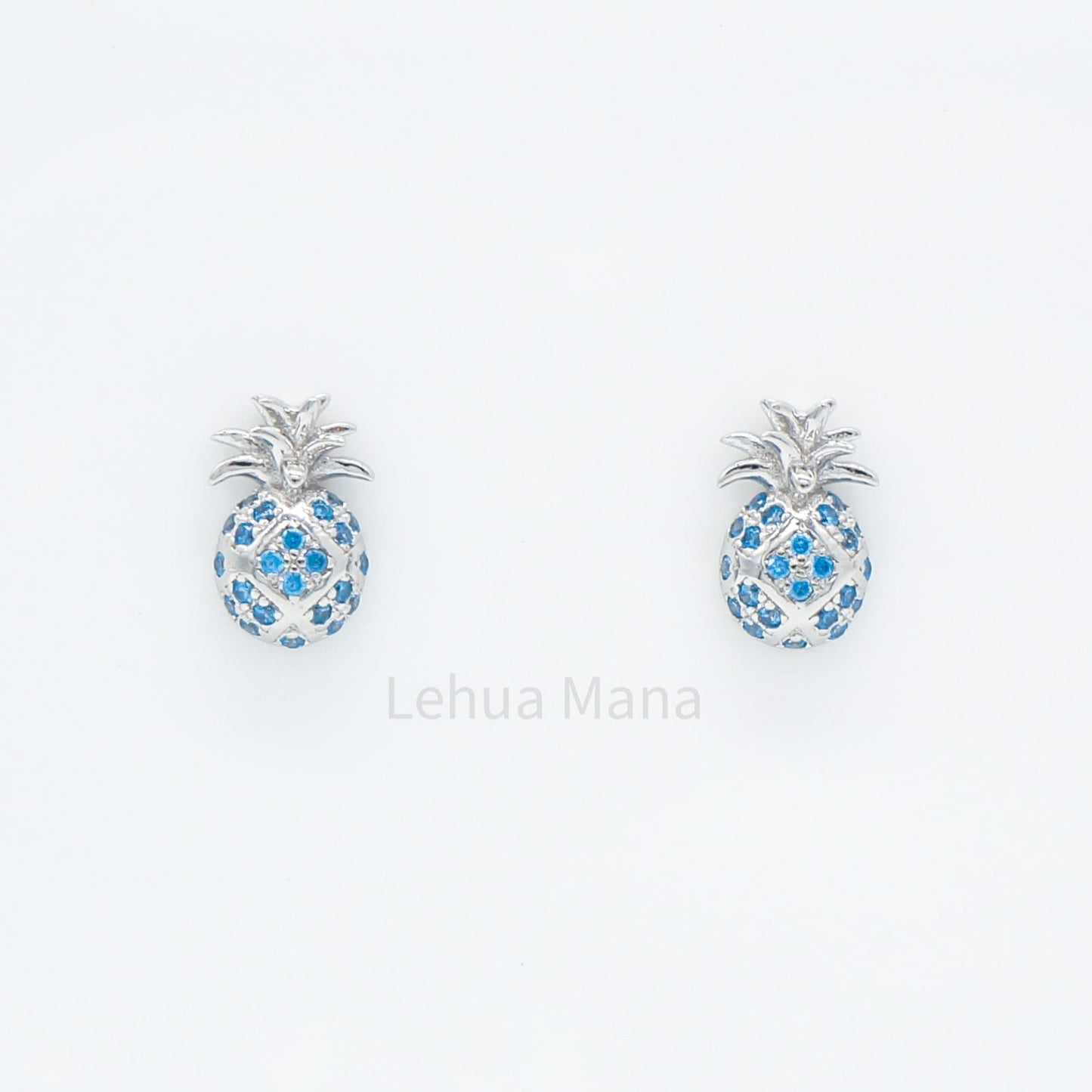 925 Sterling Silver CZ Pineapple Stud Earrings