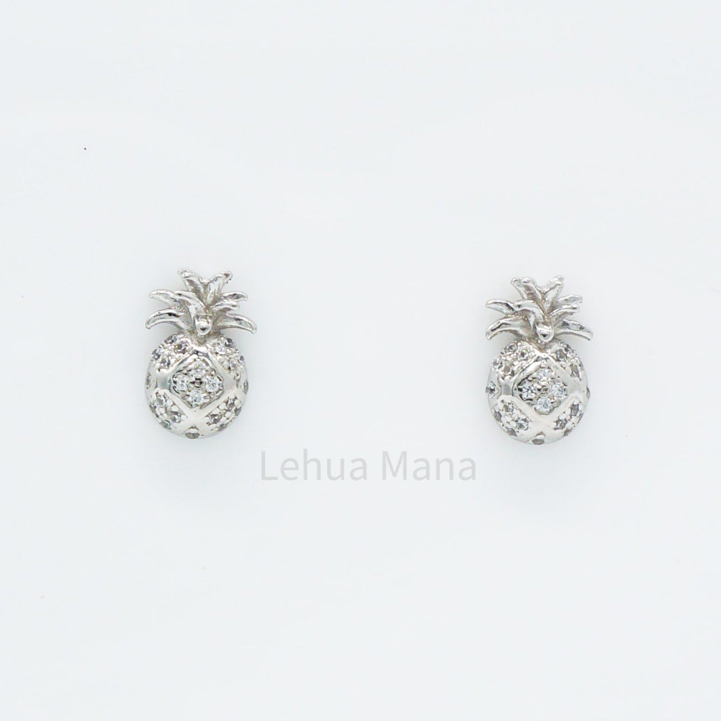 925 Sterling Silver CZ Pineapple Stud Earrings