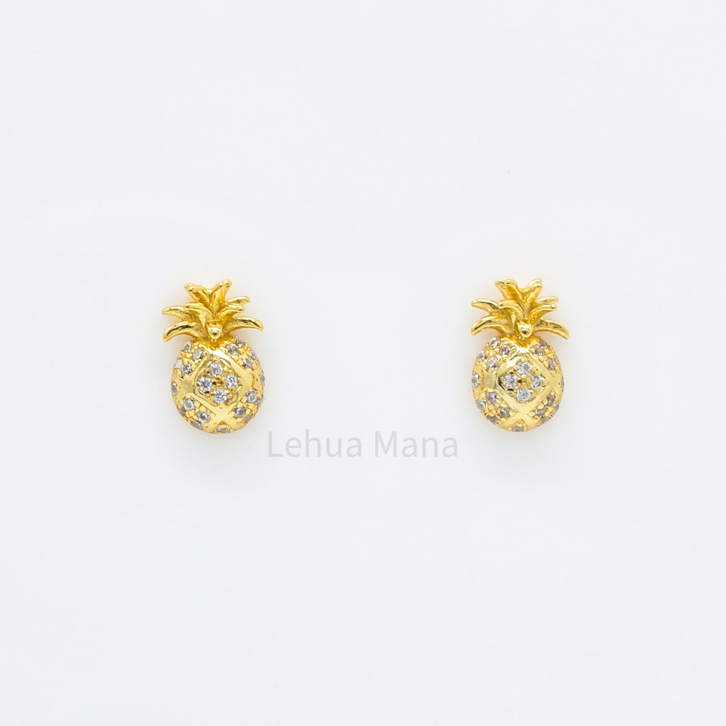 925 Sterling Silver CZ Pineapple Stud Earrings