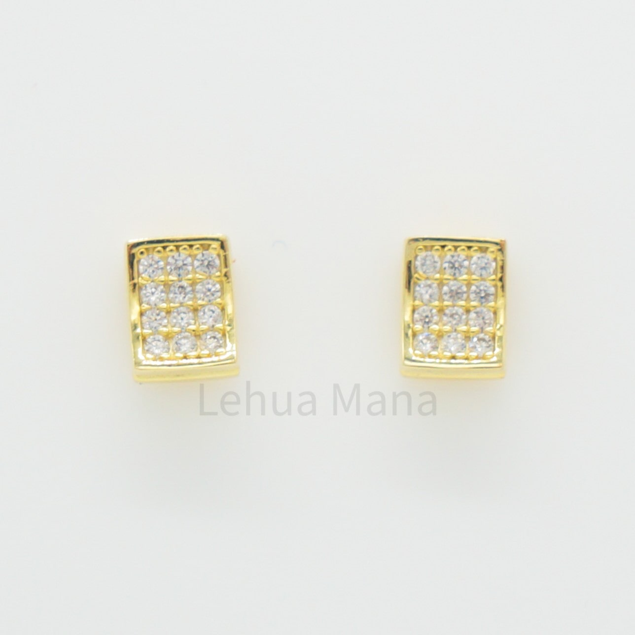 925 Silver CZ Rectangle Earrings, CZ Earrings, Cubic Zirconia Earrings, 925 Sterling Silver Jewelry, Rectangle Earrings, Stud Earrings