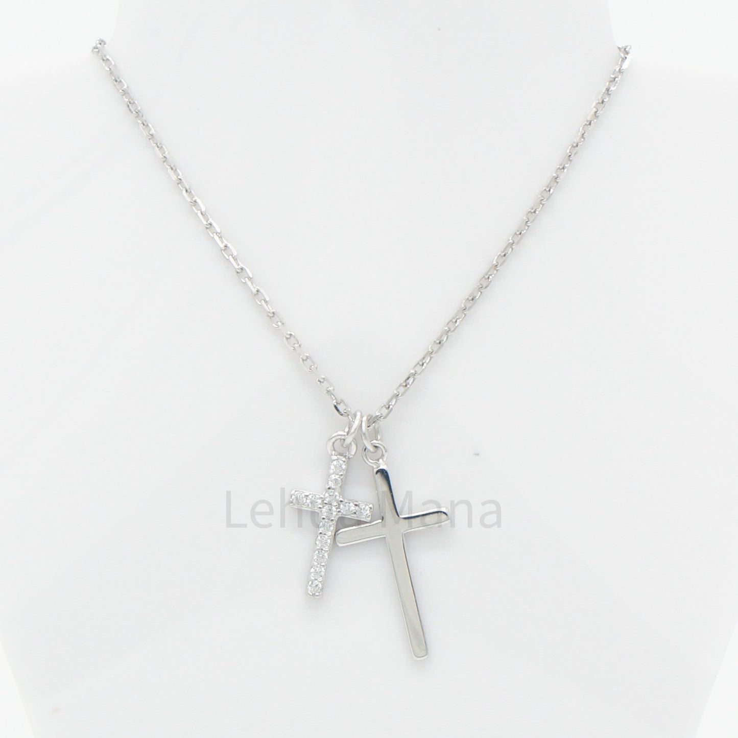 925 Silver CZ Cross Necklace, CZ Necklace, Cubic Zirconia Necklace, 925 Sterling Silver Jewelry, Cross Necklace