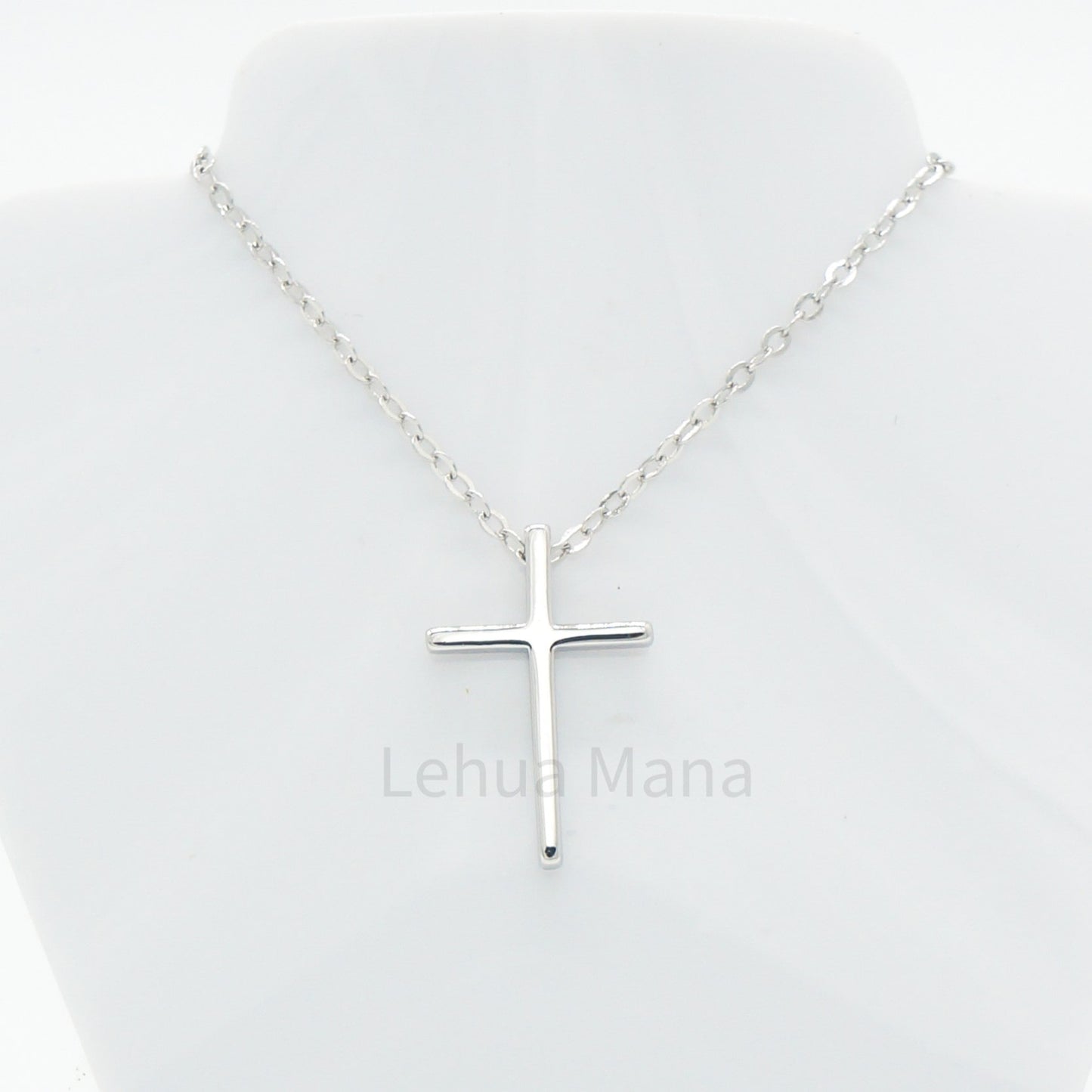 925 Silver CZ Cross Necklace, CZ Necklace, Cubic Zirconia Necklace, 925 Sterling Silver Jewelry, Cross Necklace