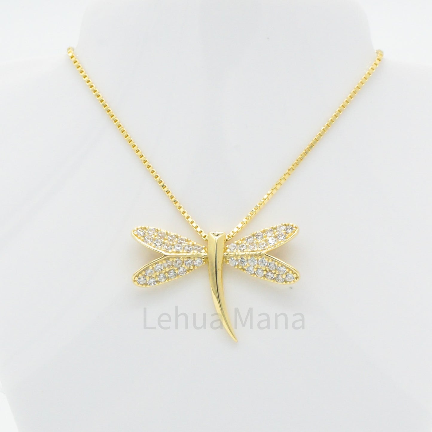 925 Silver CZ Dragonfly Necklace, CZ Necklace, Cubic Zirconia Necklace, 925 Sterling Silver Jewelry, Dragonfly Necklace