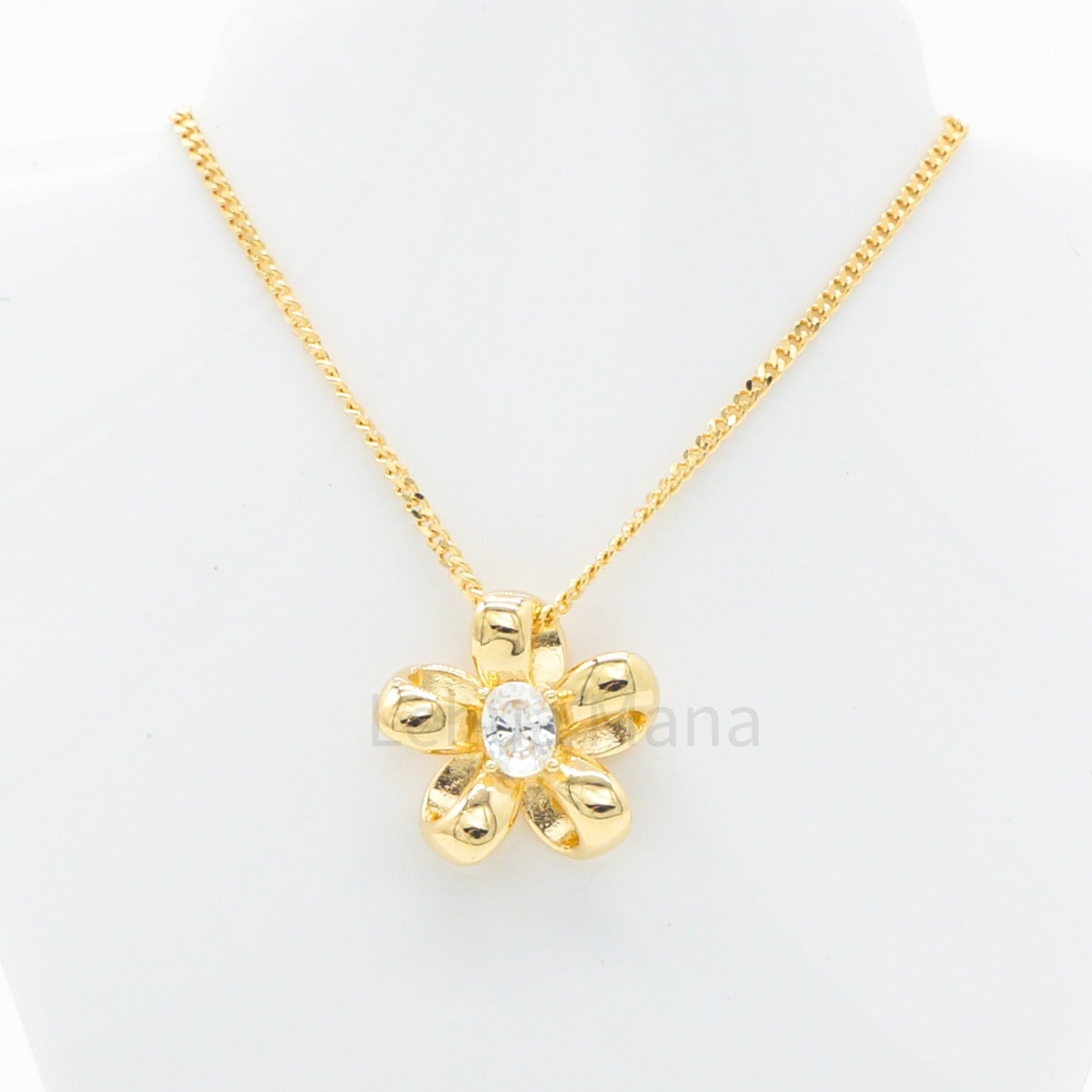 925 Silver CZ Cutout Flower Necklace, CZ Necklace, Cubic Zirconia Necklace, 925 Sterling Silver Jewelry, Cutout Flower Necklace