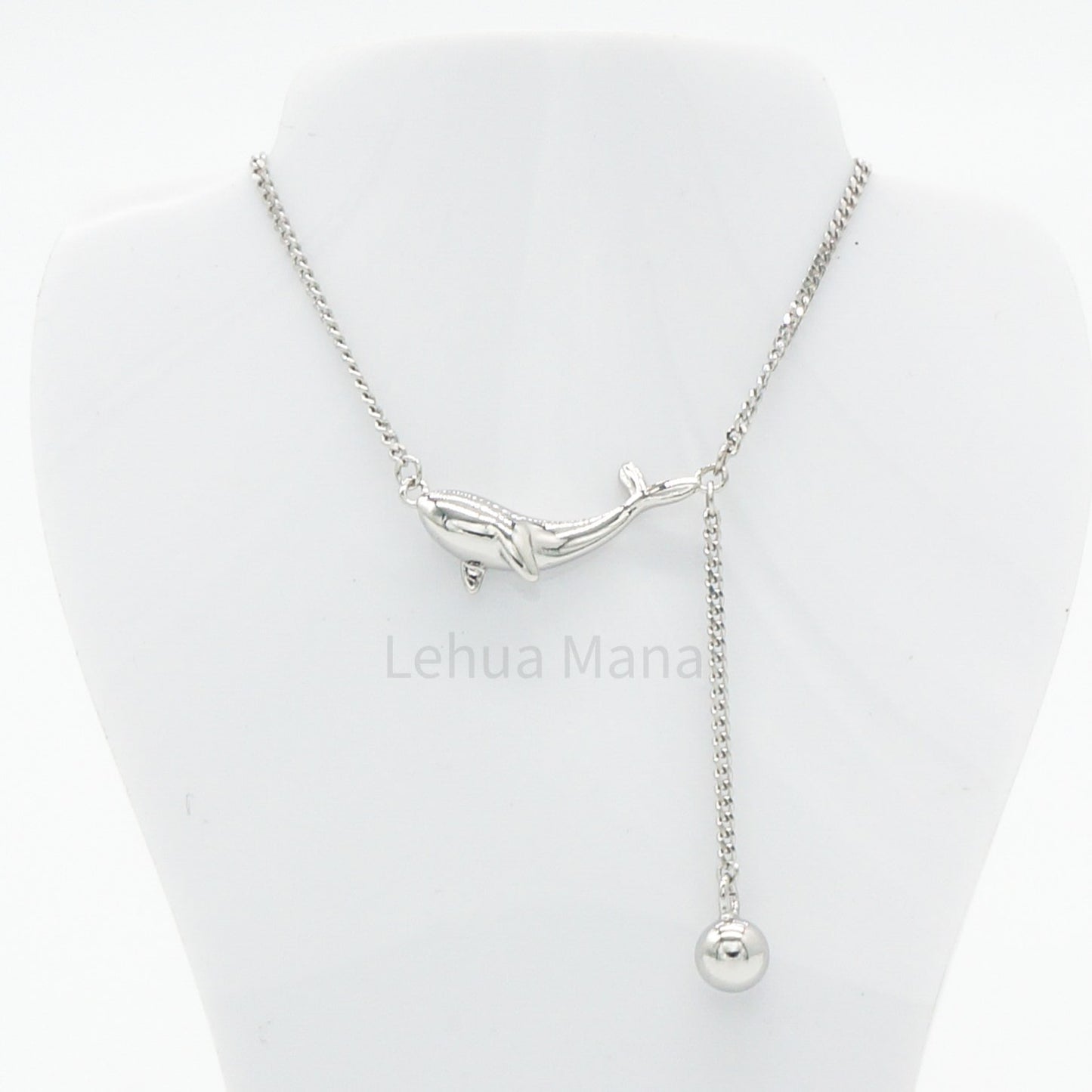 925 Silver CZ Humpback Whale Necklace, CZ Necklace, Cubic Zirconia Necklace, 925 Sterling Silver Jewelry, Whale Necklace