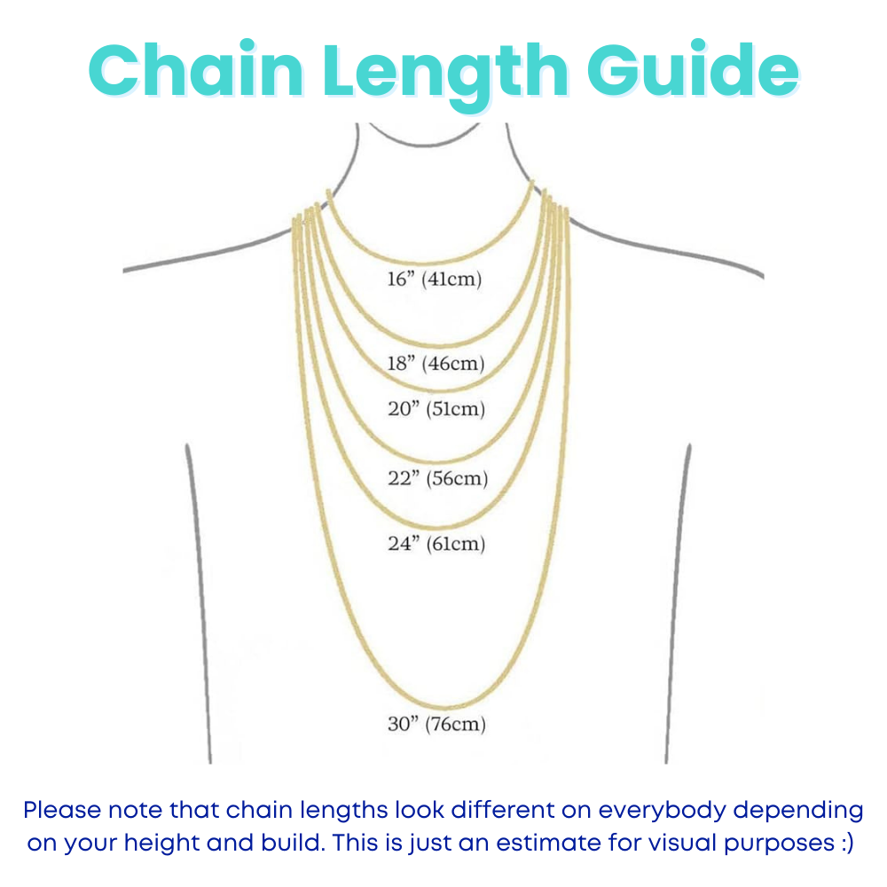 chain length guide, necklace length guide