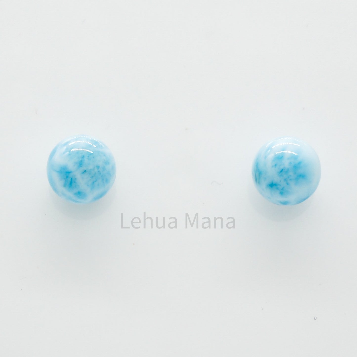 925 Silver Larimar Ball Stud Earrings, Larimar Earrings, 925 Sterling Silver Jewelry, Ball Stud Earrings, Stud Earrings