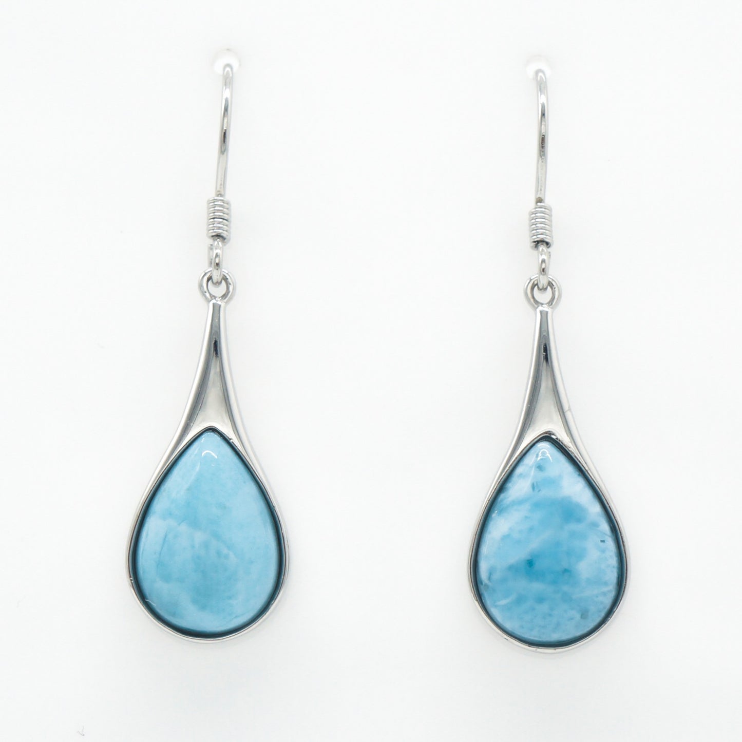 925 Silver Larimar Raindrop Earrings, Larimar Earrings, 925 Sterling Silver Jewelry, Raindrop Earrings