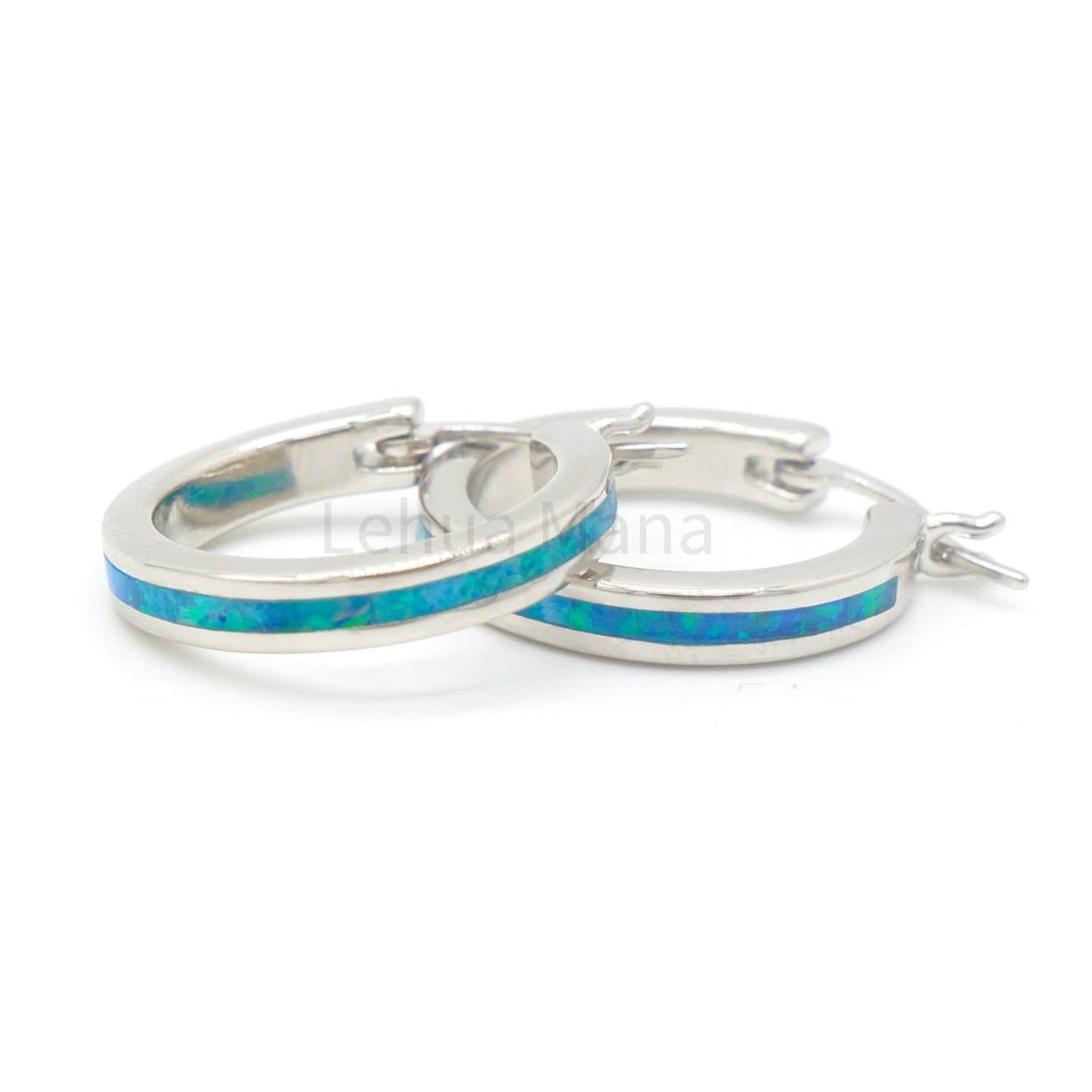 925 Silver Opal Hoop Earrings, Opal Earrings, 925 Sterling Silver Jewelry, Hoop Earrings