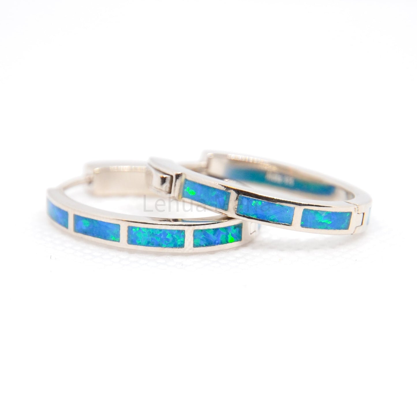 925 Silver Opal Hoop Earrings, Opal Earrings, 925 Sterling Silver Jewelry, Hoop Earrings