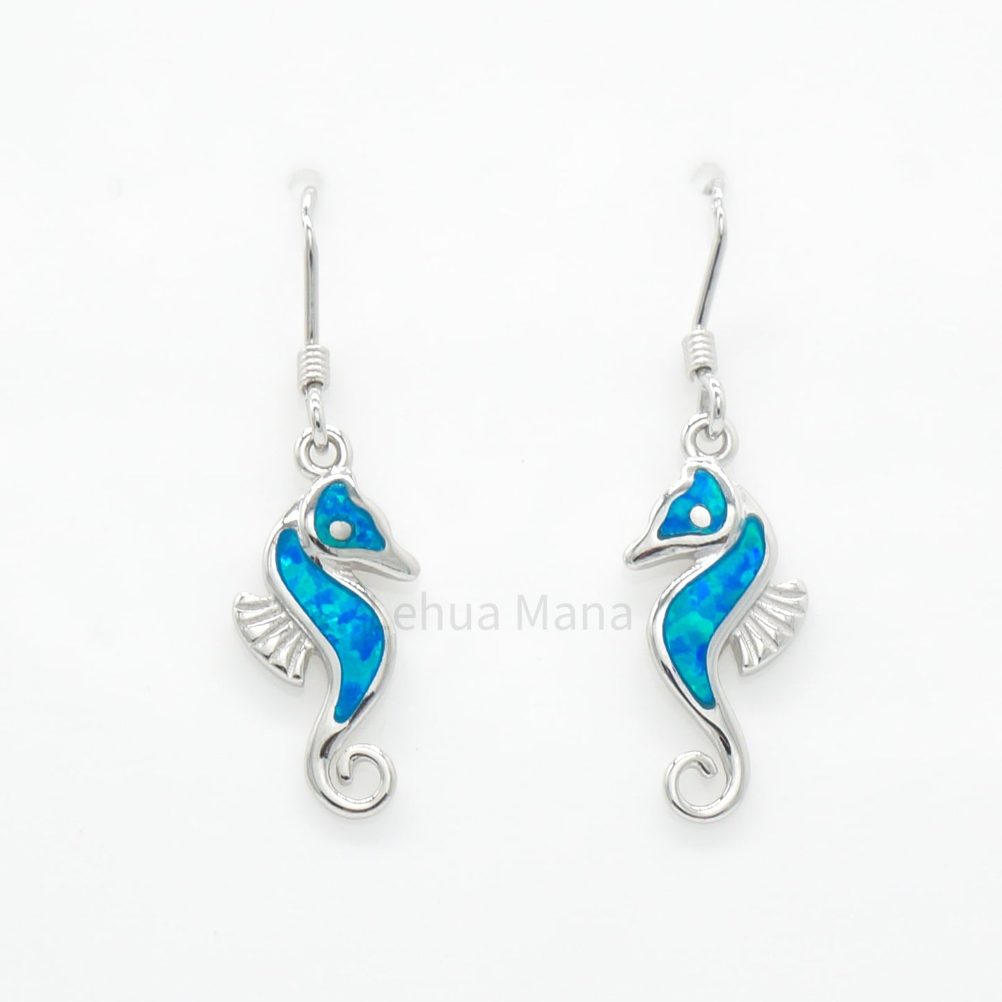 925 Silver Opal Seahorse Dangle Earrings, Opal Earrings, 925 Sterling Silver Jewelry, Seahorse Earrings