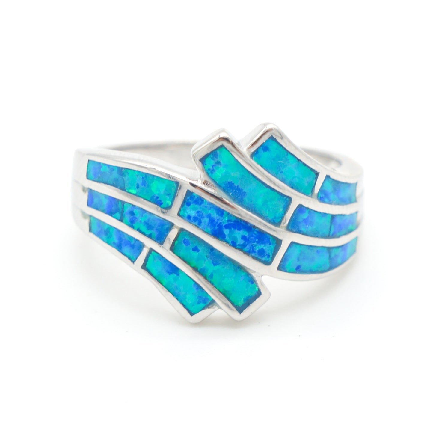 925 Silver Opal Wave Ring, Opal Ring, 925 Sterling Silver Jewelry, Wave Ring