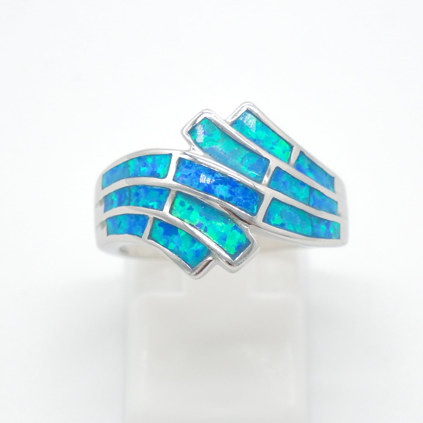 925 Silver Opal Wave Ring, Opal Ring, 925 Sterling Silver Jewelry, Wave Ring