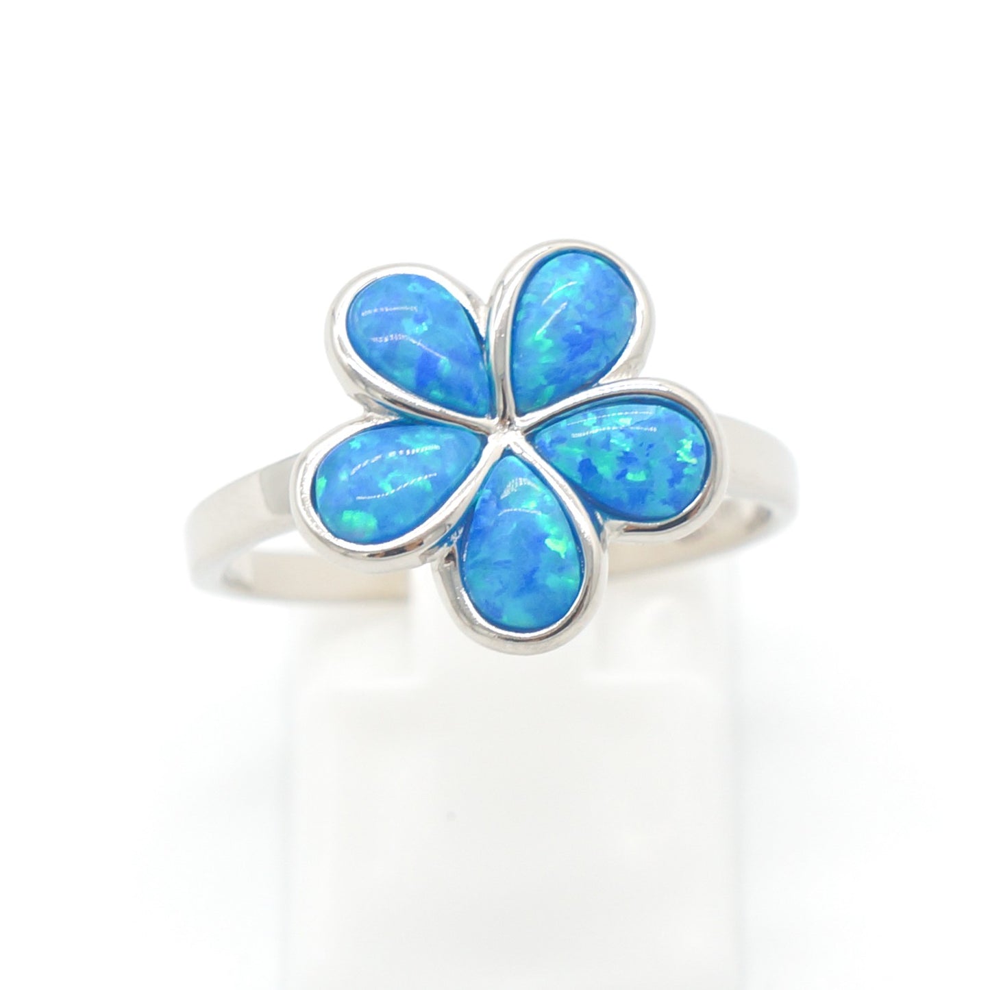 925 Silver Opal Flower Ring, Opal Ring, 925 Sterling Silver Jewelry, Flower Ring