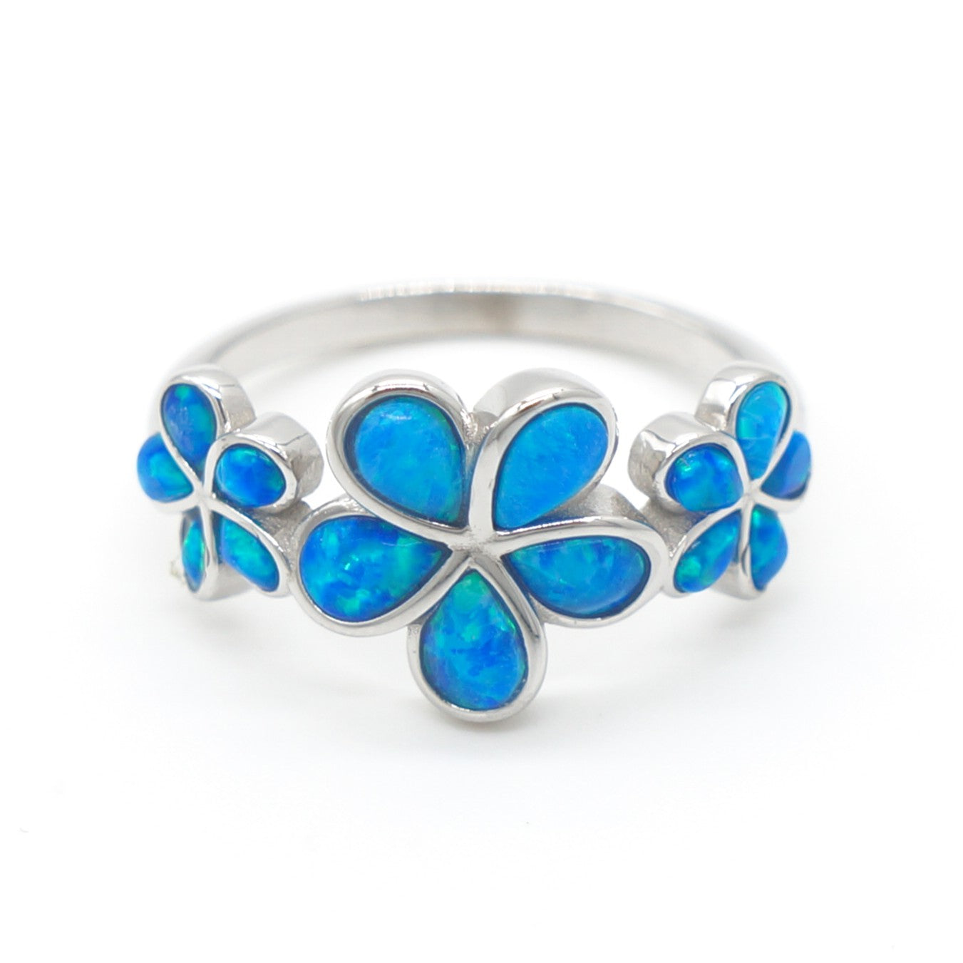 925 Silver Opal Flower Ring, Opal Ring, 925 Sterling Silver Jewelry, Flower Ring