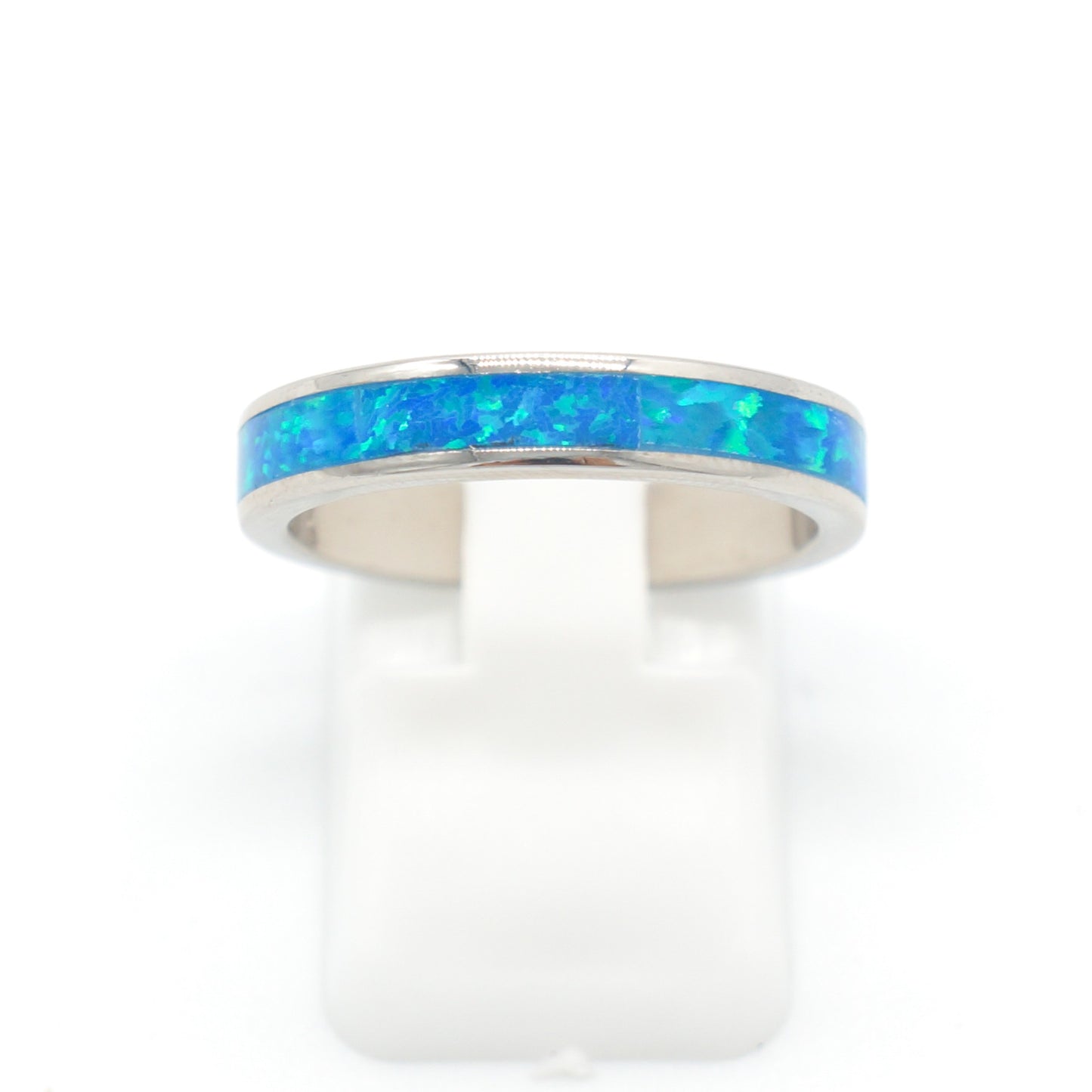 925 Silver Opal 4mm Band Ring, Opal Ring, 925 Sterling Silver Jewelry, Band Ring
