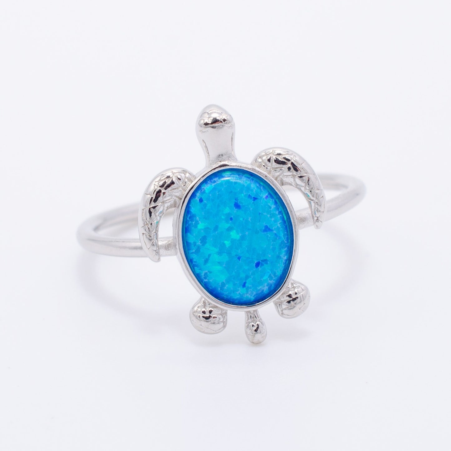 925 Silver Opal Turtle Ring, Opal Ring, 925 Sterling Silver Jewelry, Turtle Ring