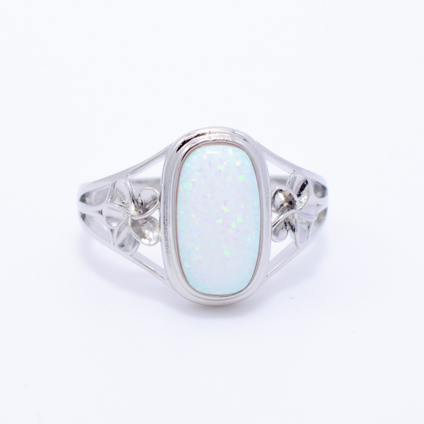 925 Silver Opal Flower Ring, Opal Ring, 925 Sterling Silver Jewelry, Flower Ring