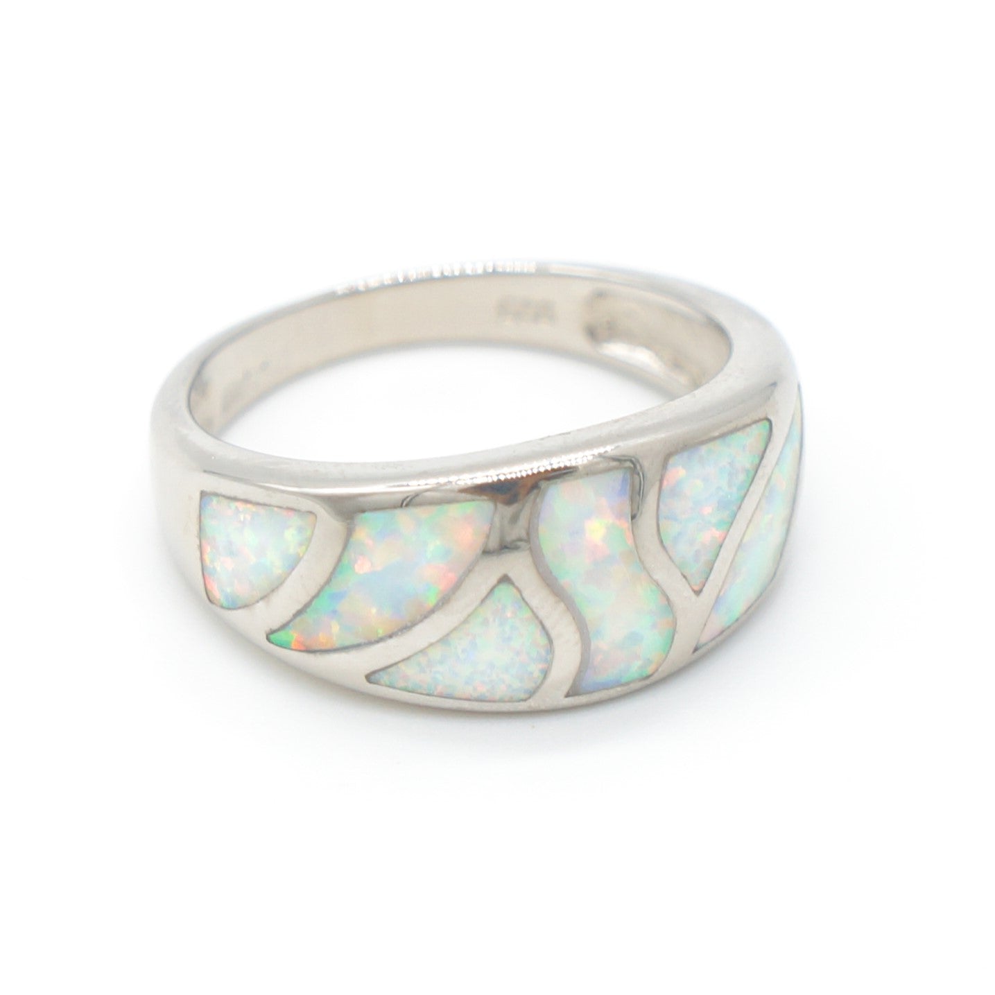 925 Silver Opal Wave Ring, Opal Ring, 925 Sterling Silver Jewelry, Wave Ring
