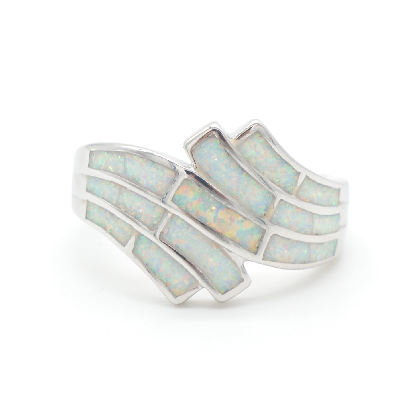 925 Silver Opal Wave Ring, Opal Ring, 925 Sterling Silver Jewelry, Wave Ring