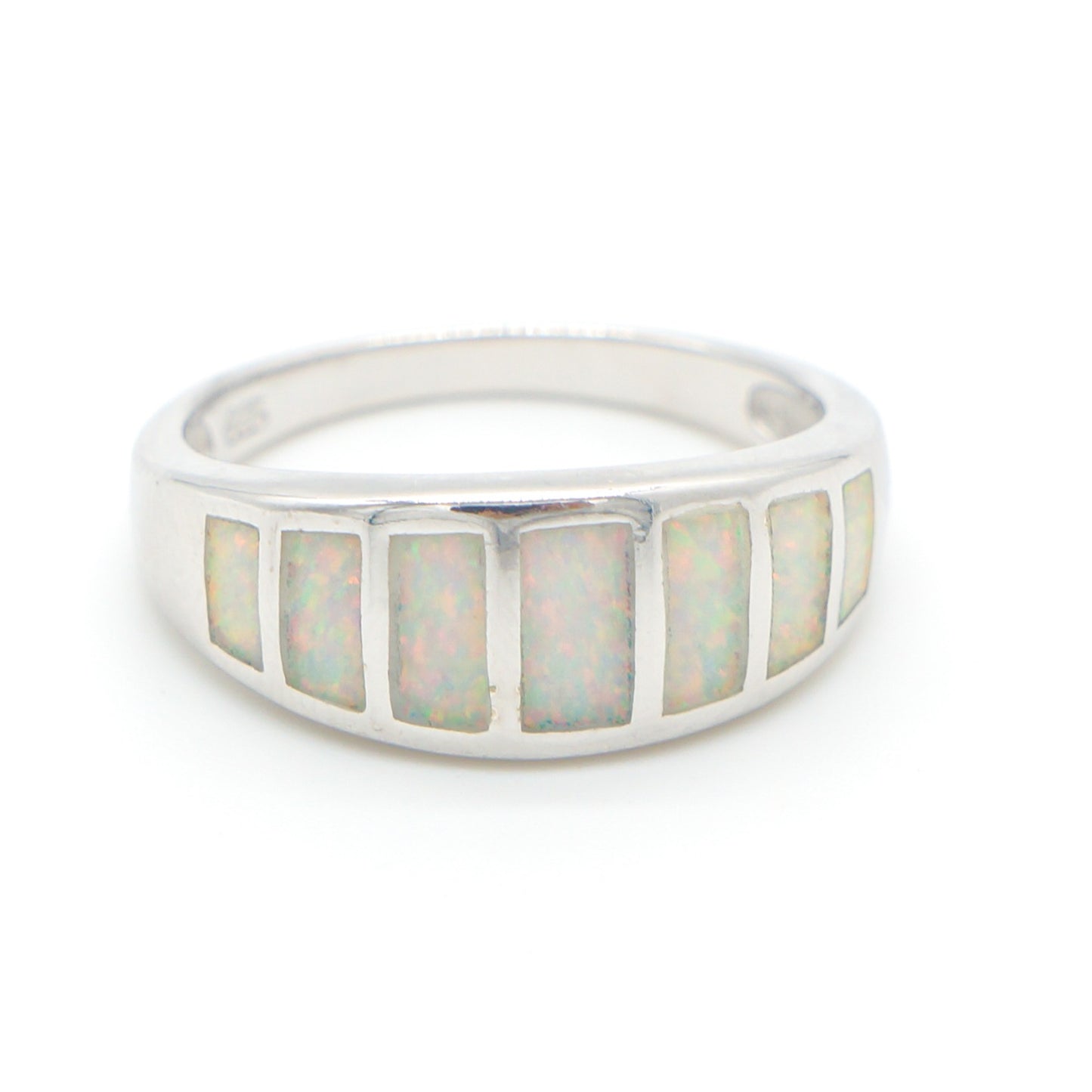 925 Silver Opal Stripes Ring, Opal Ring, 925 Sterling Silver Jewelry, Stripes Ring