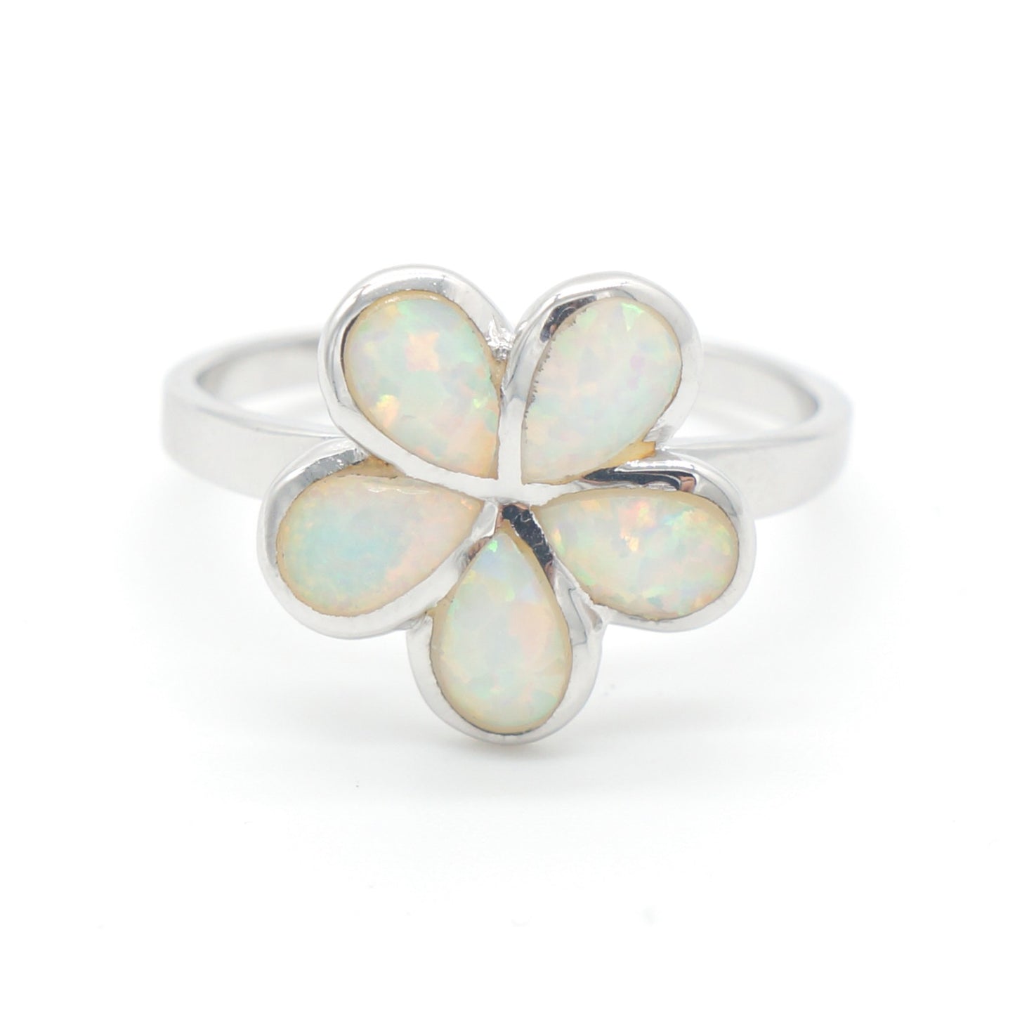 925 Silver Opal Flower Ring, Opal Ring, 925 Sterling Silver Jewelry, Flower Ring