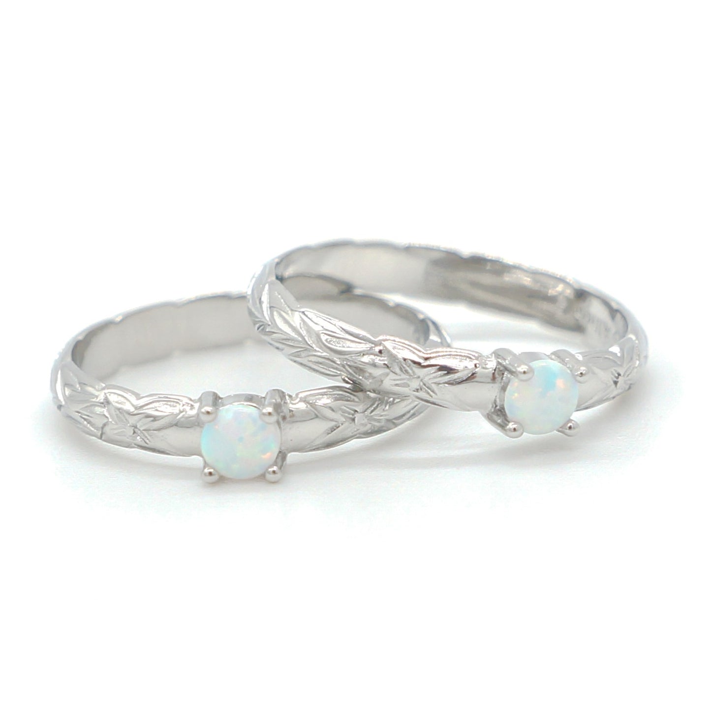 925 Silver Opal 3mm Band Ring, Opal Ring, 925 Sterling Silver Jewelry, Band Ring