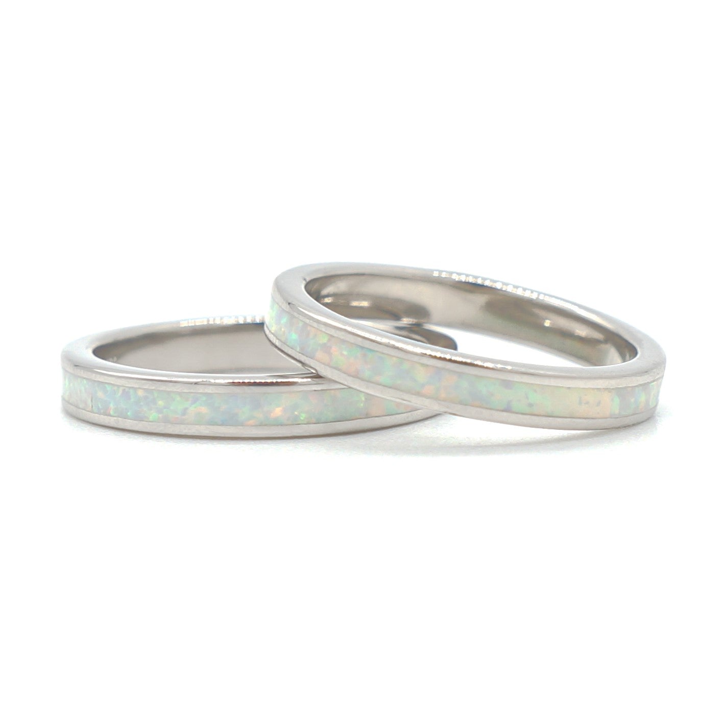 925 Silver Opal 3mm Band Ring, Opal Ring, 925 Sterling Silver Jewelry, Band Ring