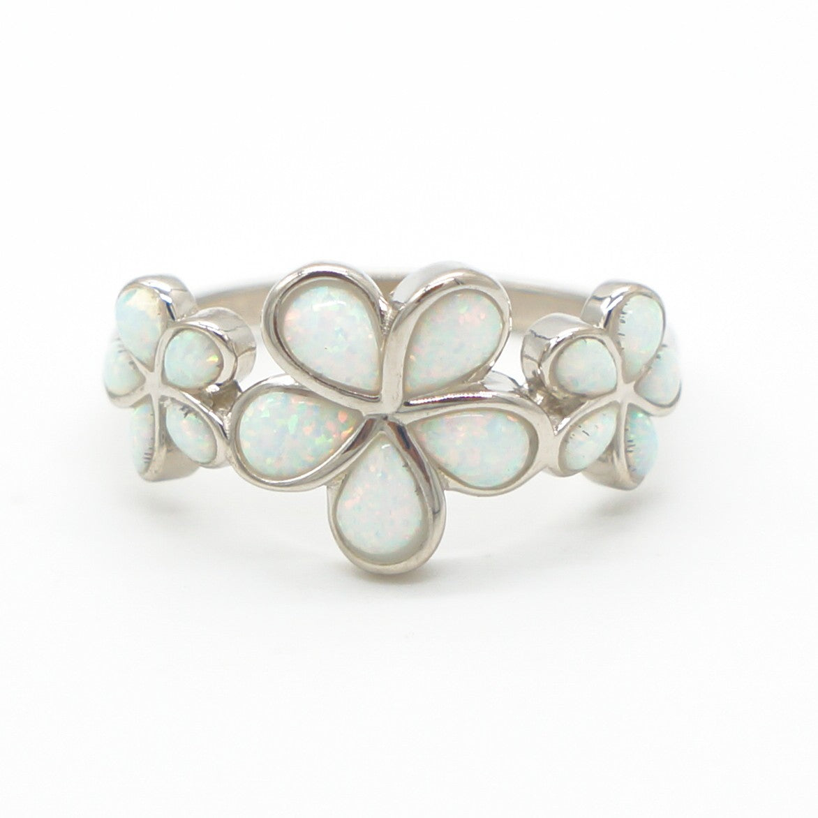 925 Silver Opal Flower Ring, Opal Ring, 925 Sterling Silver Jewelry, Flower Ring