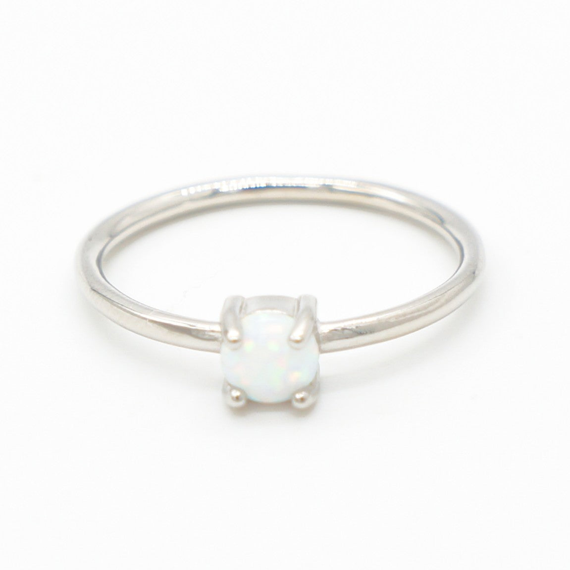 925 Silver Opal 5mm Band Ring, Opal Ring, 925 Sterling Silver Jewelry, Band Ring