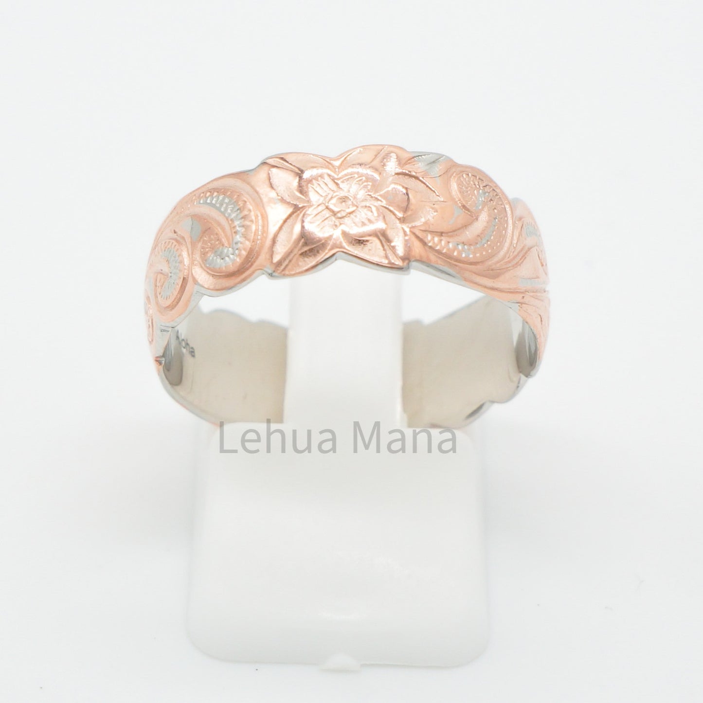 925 Silver 8mm Flower Band Ring, Silver Ring, 925 Sterling Silver Jewelry, 8mm Flower Band Ring