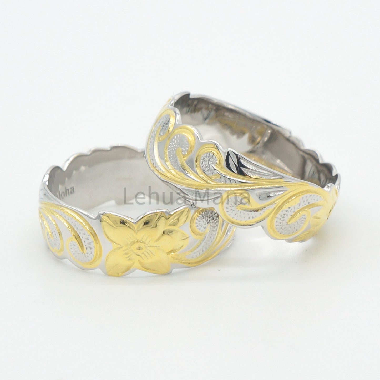 925 Silver 8mm Flower Band Ring, Silver Ring, 925 Sterling Silver Jewelry, 8mm Flower Band Ring