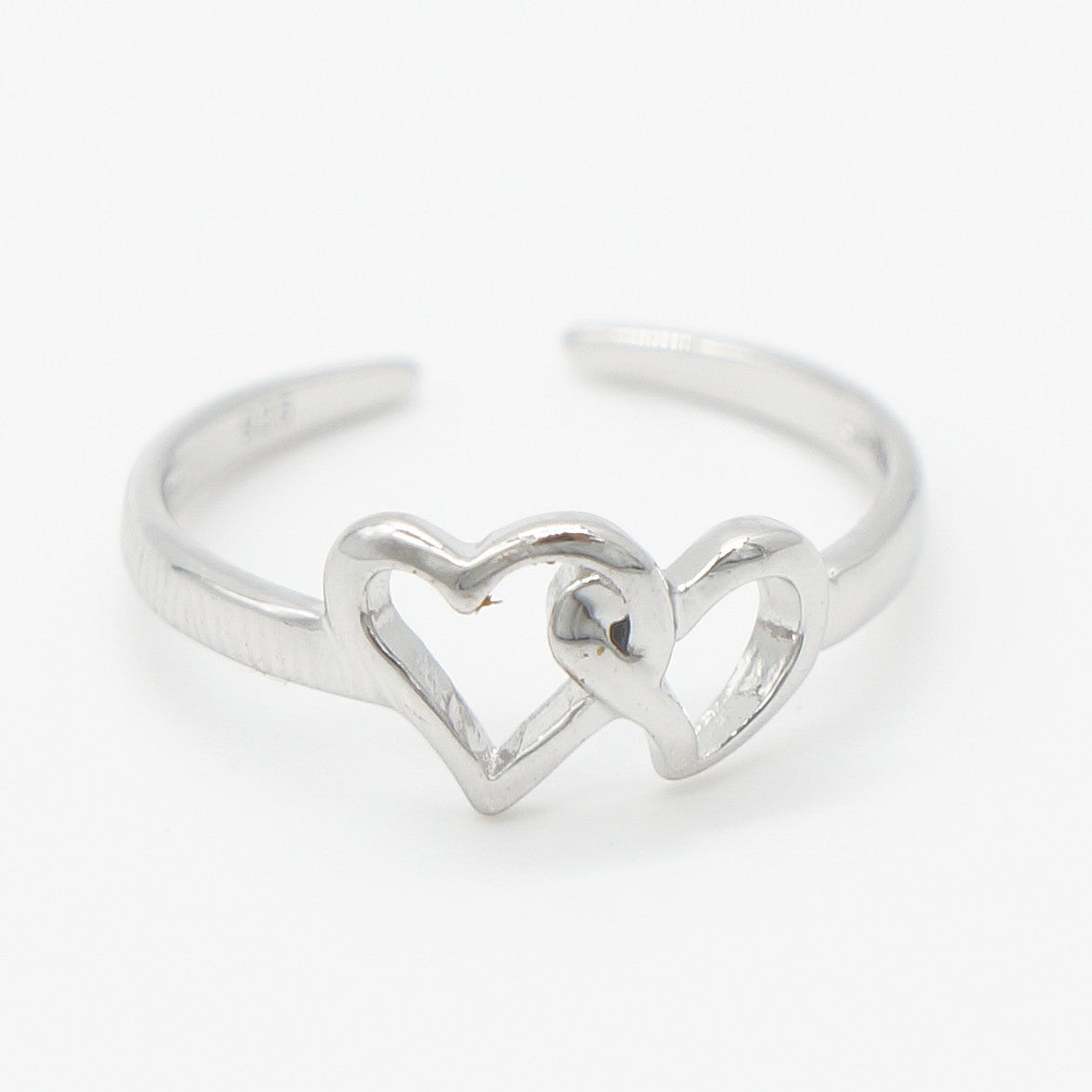 925 silver heart toe ring, silver toe rings, heart ring