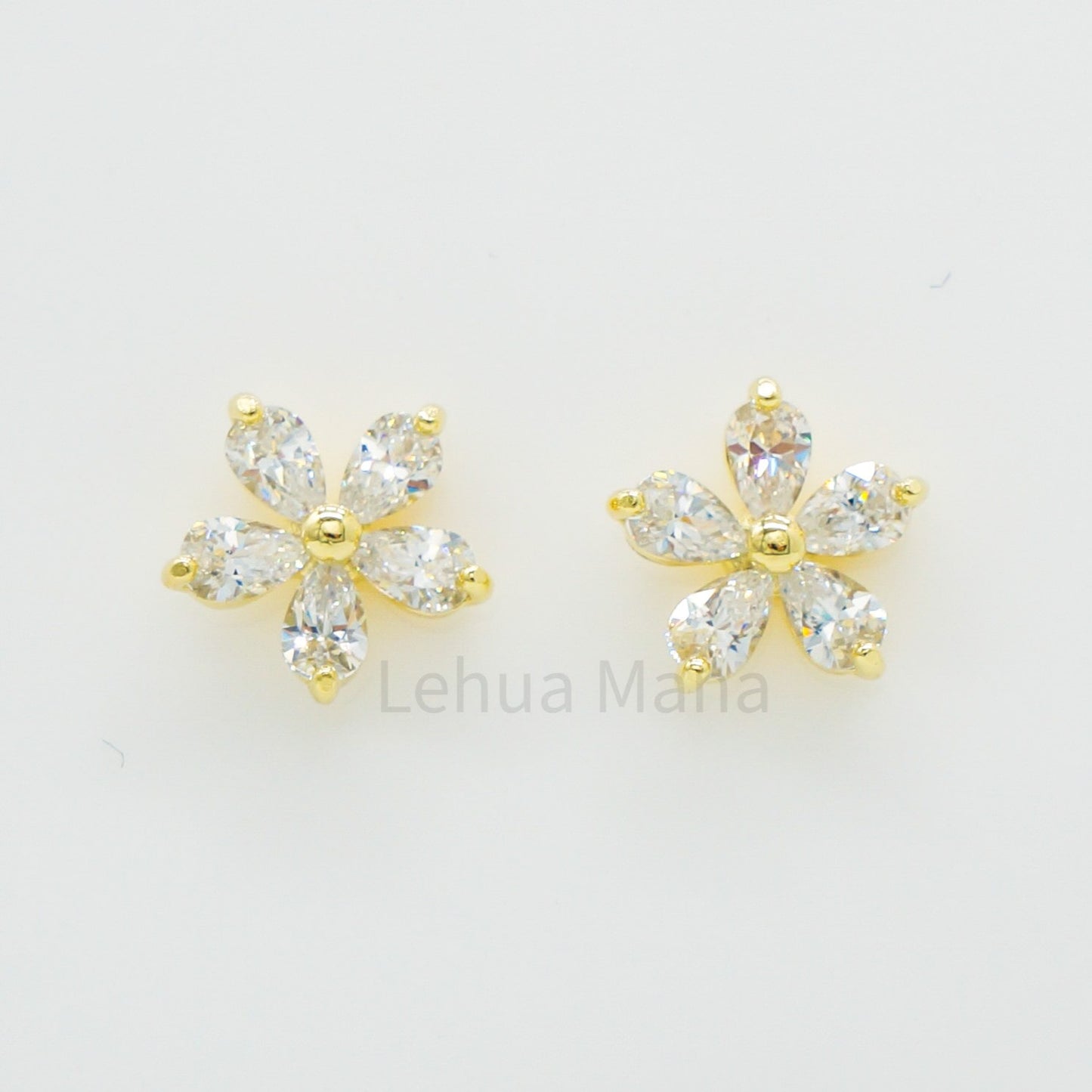 925 Silver CZ Flower Post Earrings, CZ Earrings, Cubic Zirconia Earrings, 925 Sterling Silver Jewelry, Flower Earrings, Stud Earrings