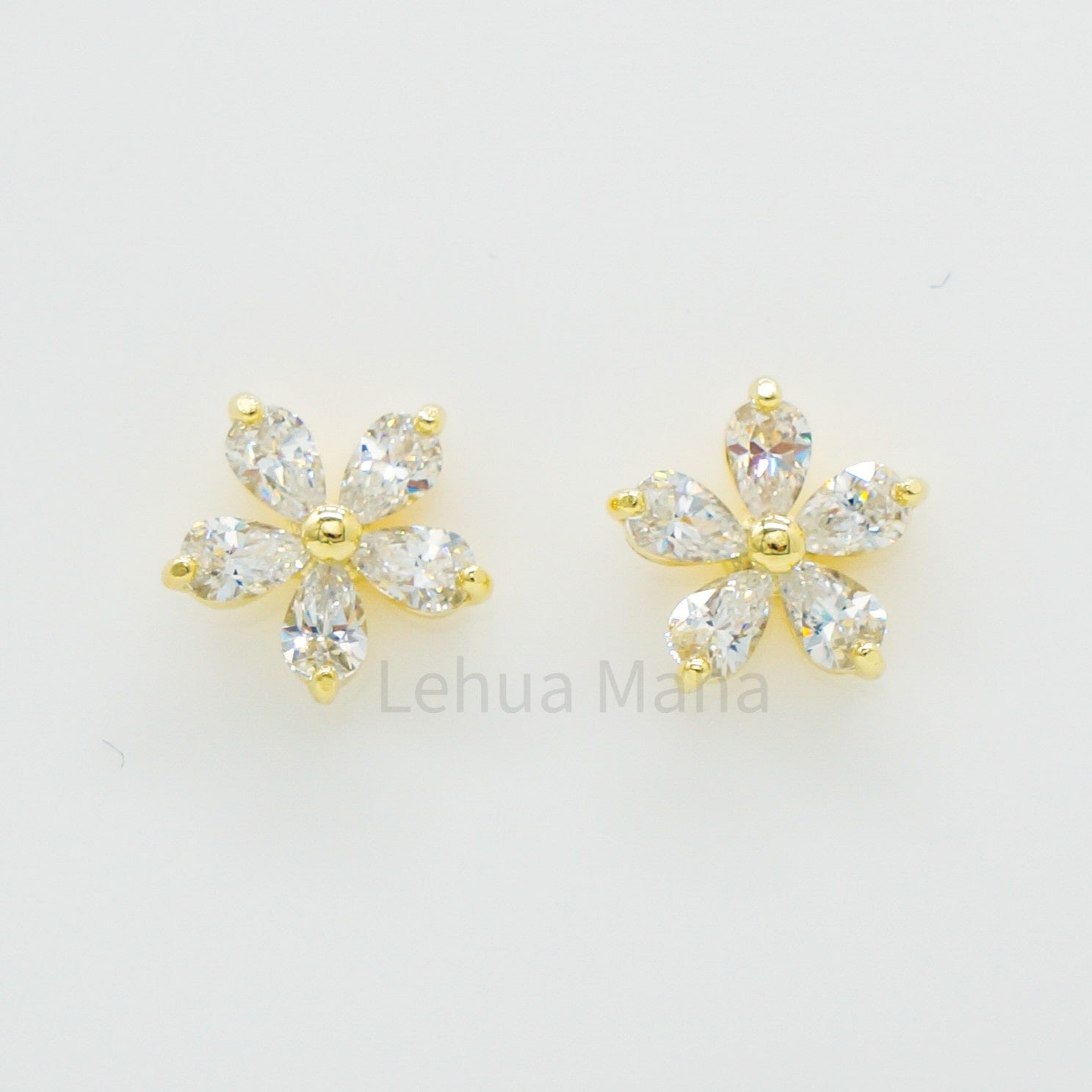 925 Silver CZ Flower Post Earrings, CZ Earrings, Cubic Zirconia Earrings, 925 Sterling Silver Jewelry, Flower Earrings, Stud Earrings