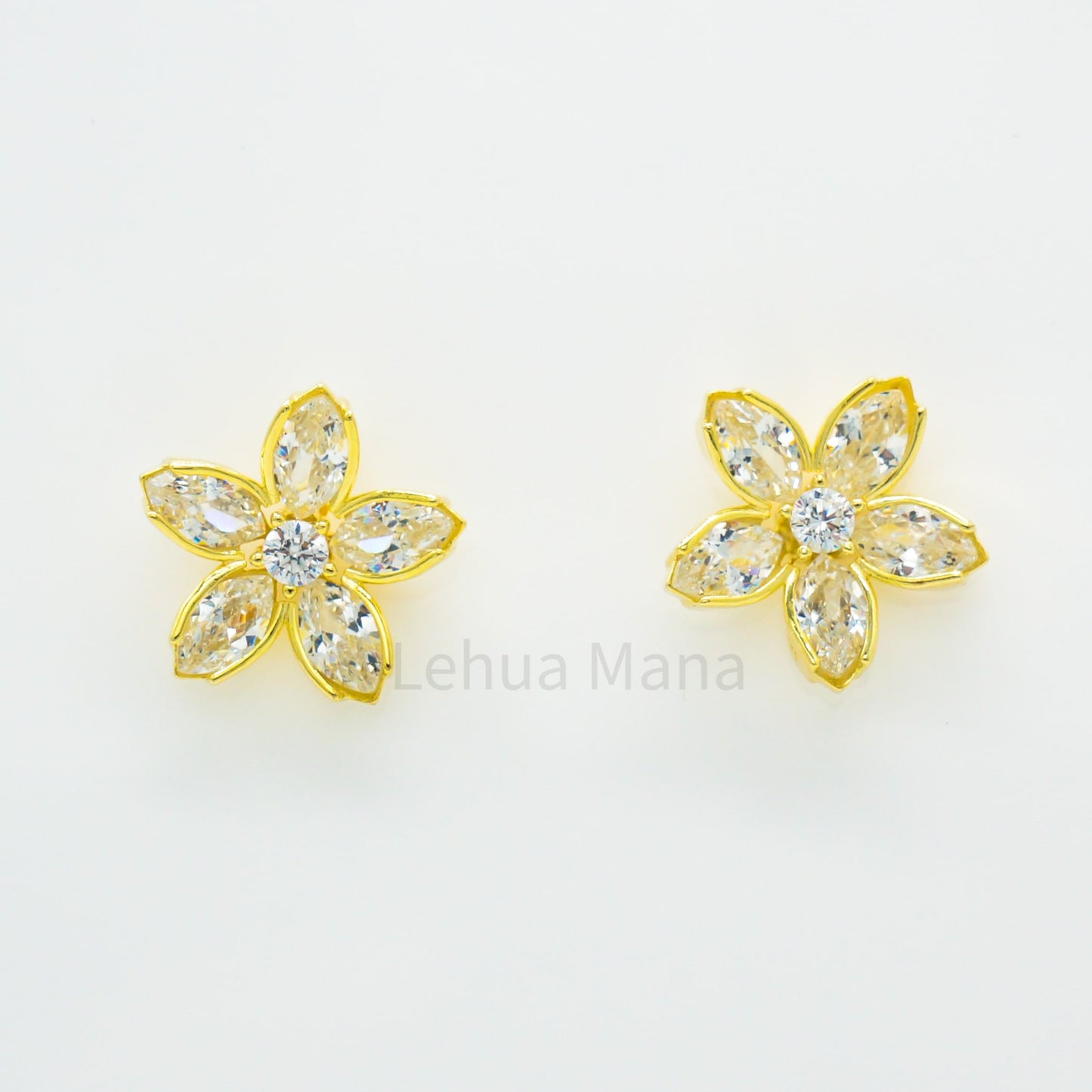 925 Silver CZ Flower Post Earrings, CZ Earrings, Cubic Zirconia Earrings, 925 Sterling Silver Jewelry, Flower Earrings, Stud Earrings