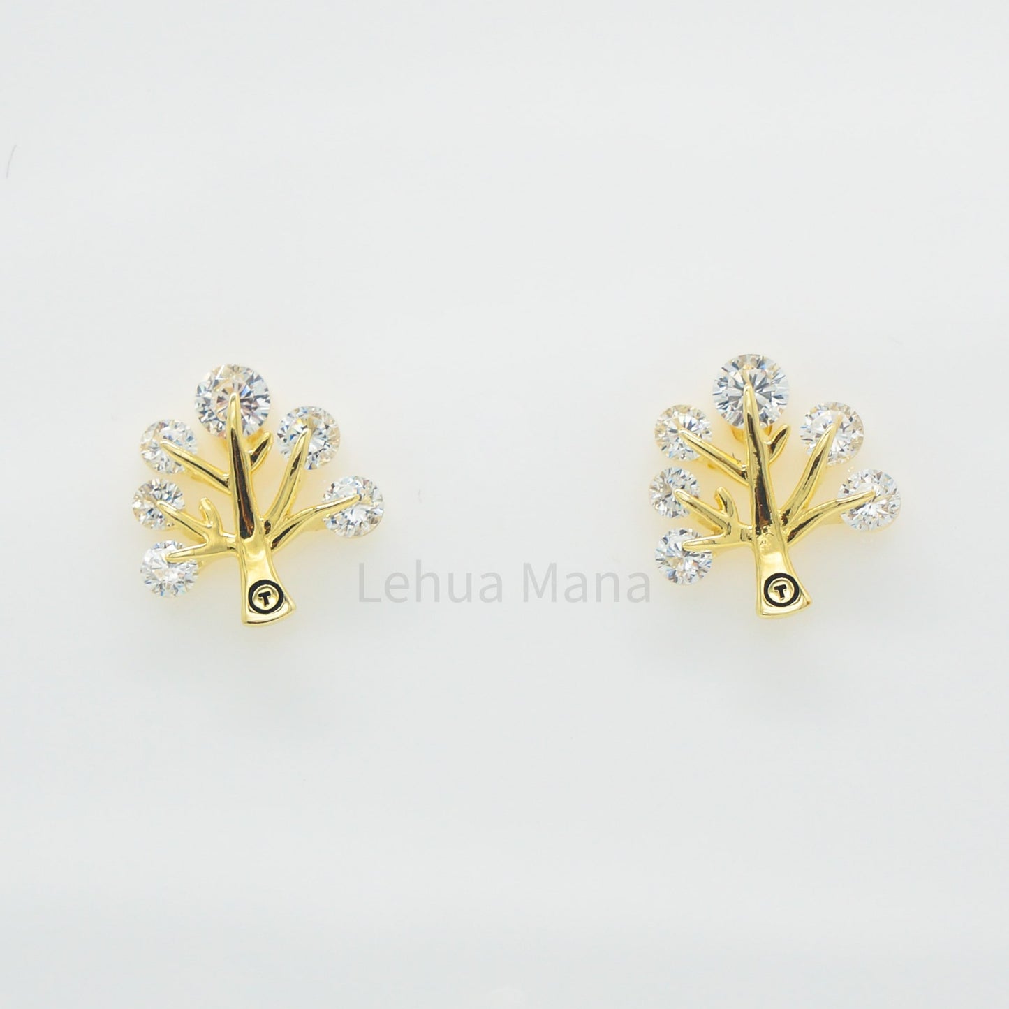 925 Silver CZ Tree Post Earrings, CZ Earrings, Cubic Zirconia Earrings, 925 Sterling Silver Jewelry, Tree Earrings, Stud Earrings