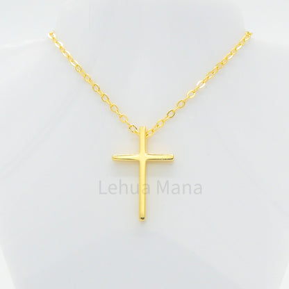 925 Silver CZ Cross Necklace, CZ Necklace, Cubic Zirconia Necklace, 925 Sterling Silver Jewelry, Cross Necklace