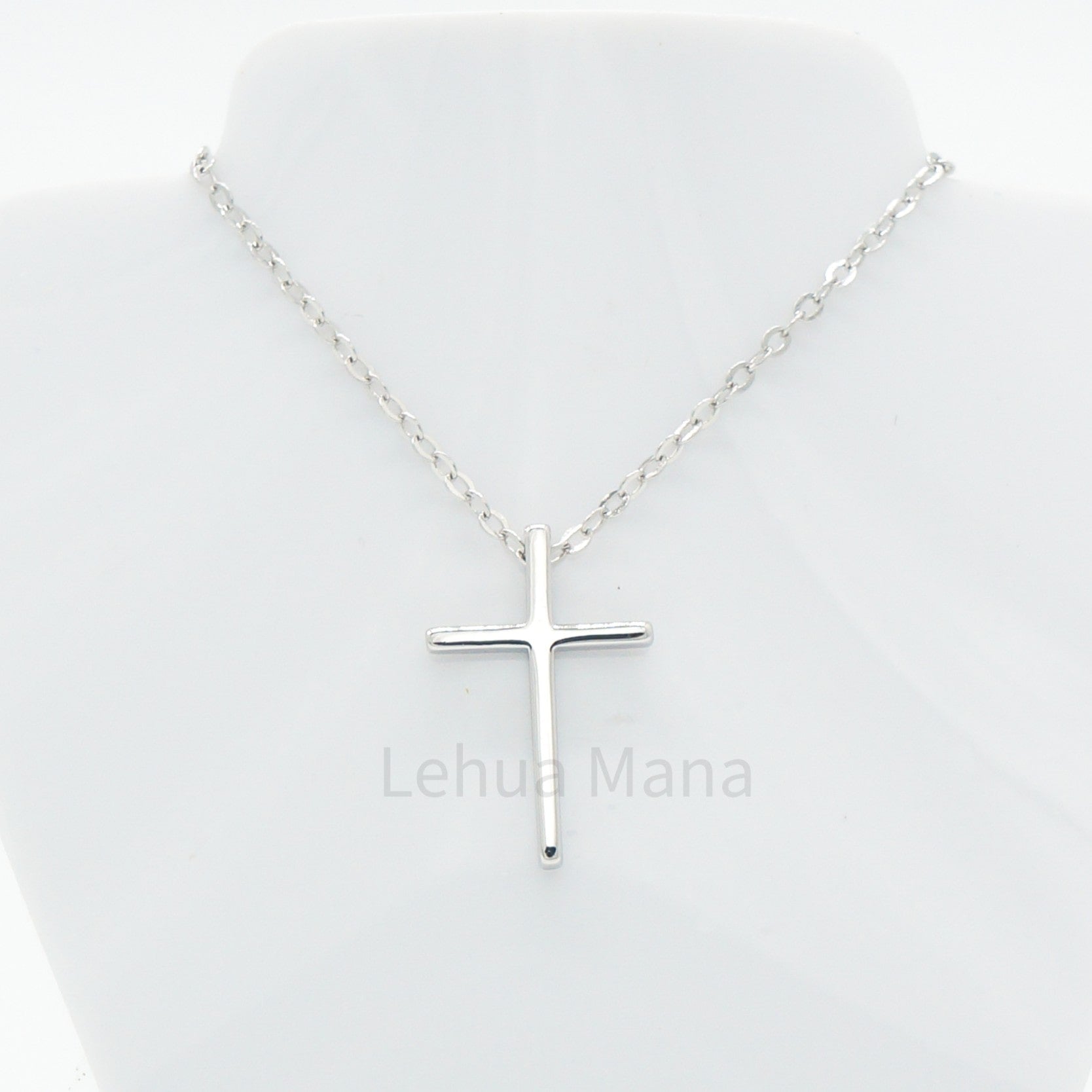 925 Silver CZ Cross Necklace, CZ Necklace, Cubic Zirconia Necklace, 925 Sterling Silver Jewelry, Cross Necklace