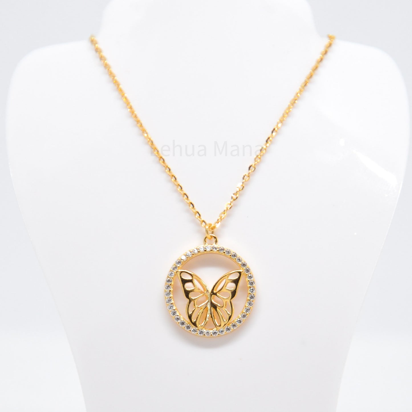 925 Silver CZ Butterfly Necklace, CZ Necklace, Cubic Zirconia Necklace, 925 Sterling Silver Jewelry, Butterfly Necklace