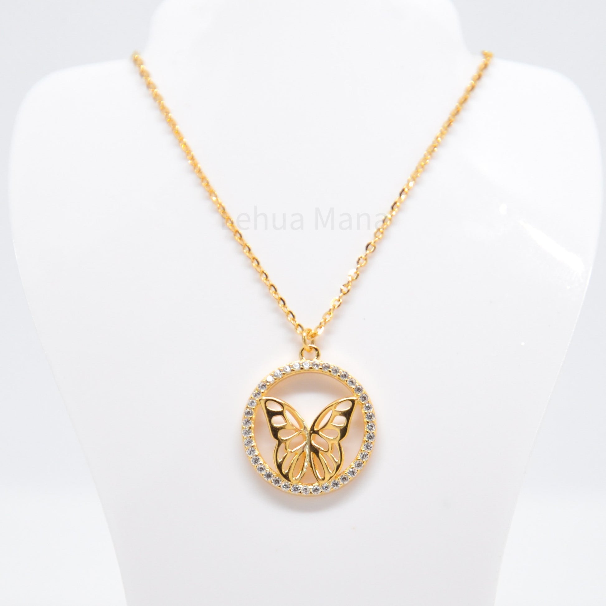 925 Silver CZ Butterfly Necklace, CZ Necklace, Cubic Zirconia Necklace, 925 Sterling Silver Jewelry, Butterfly Necklace