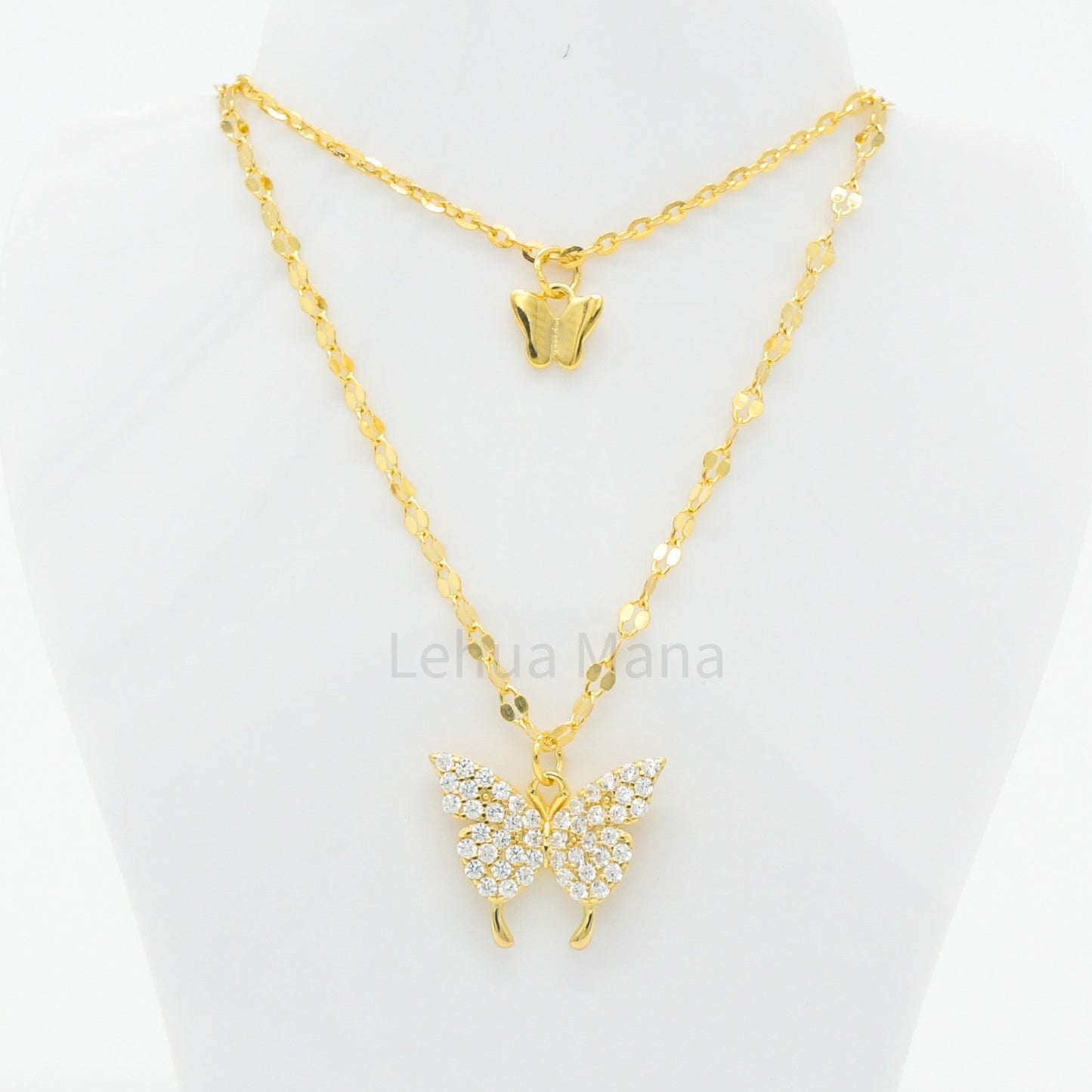 925 Silver CZ Butterfly Necklace, CZ Necklace, Cubic Zirconia Necklace, 925 Sterling Silver Jewelry, Butterfly Necklace