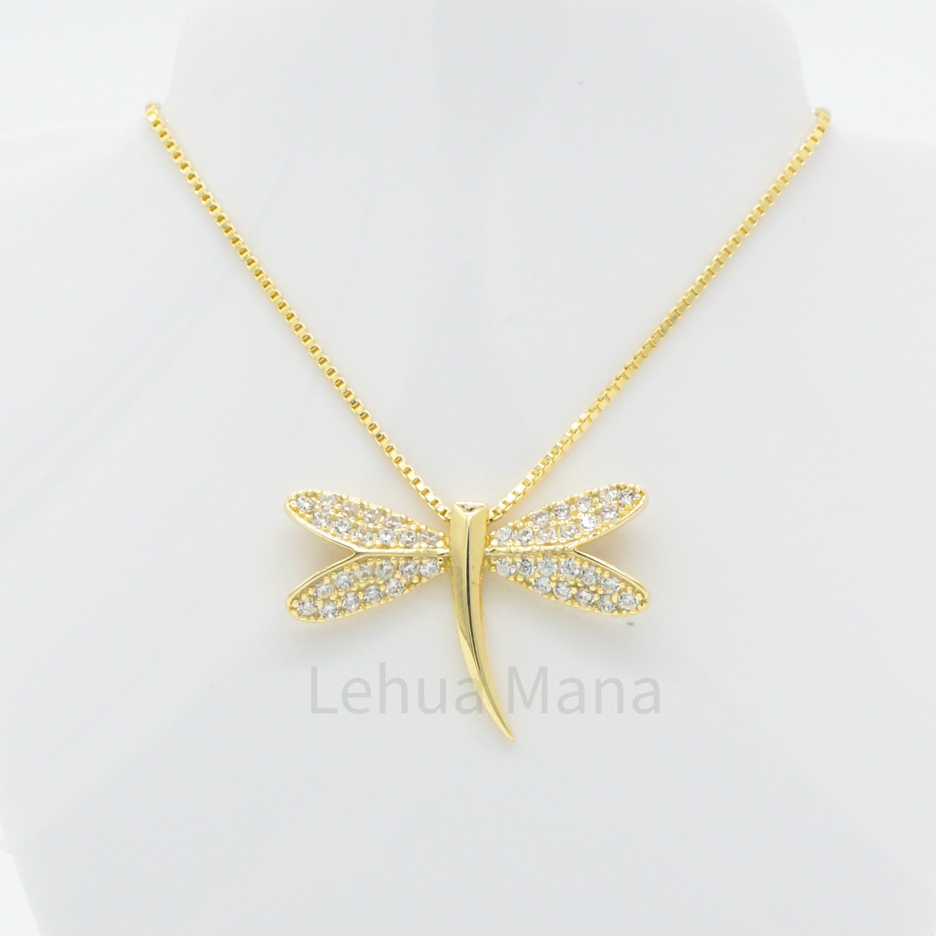 925 Silver CZ Dragonfly Necklace, CZ Necklace, Cubic Zirconia Necklace, 925 Sterling Silver Jewelry, Dragonfly Necklace