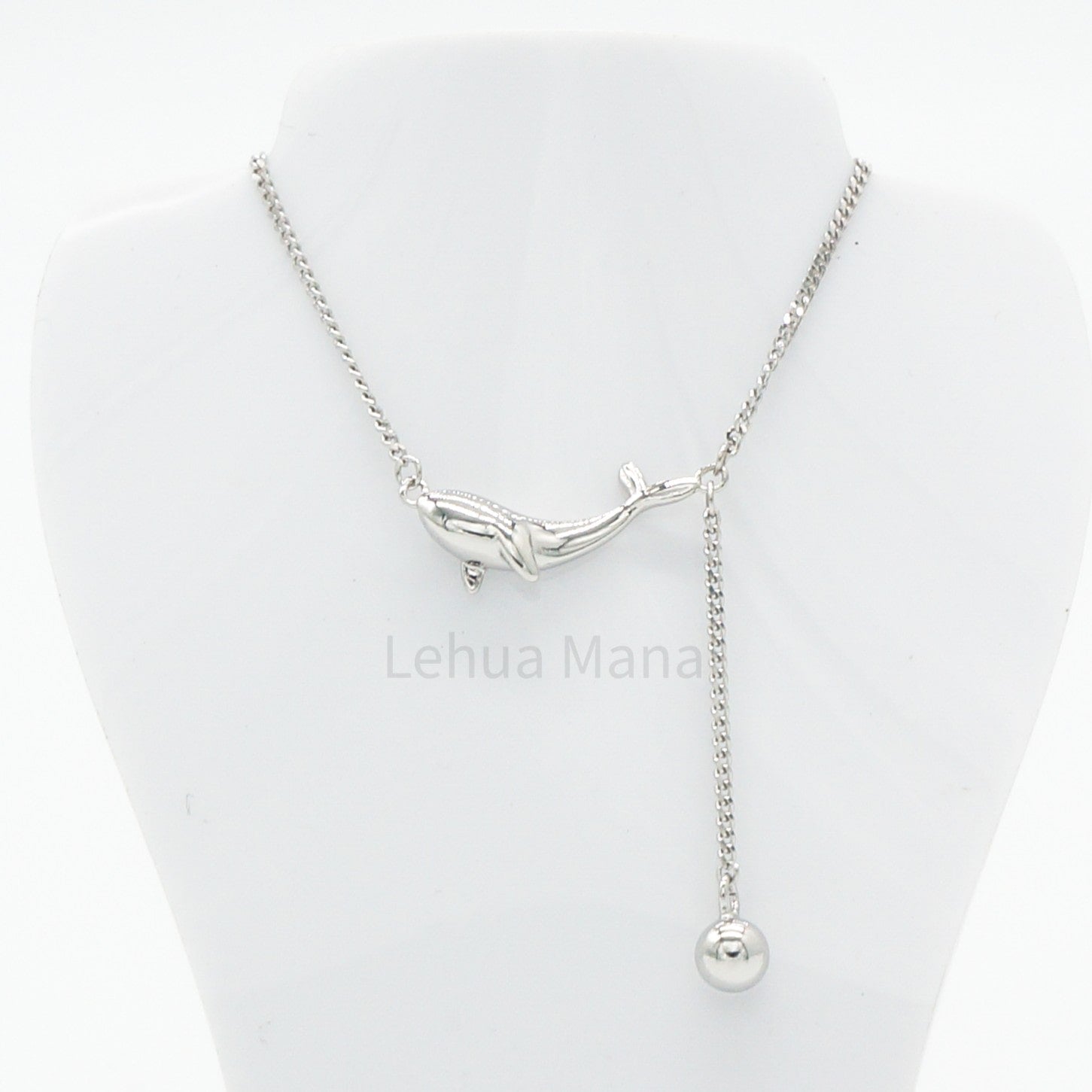 925 Silver CZ Humpback Whale Necklace, CZ Necklace, Cubic Zirconia Necklace, 925 Sterling Silver Jewelry, Whale Necklace