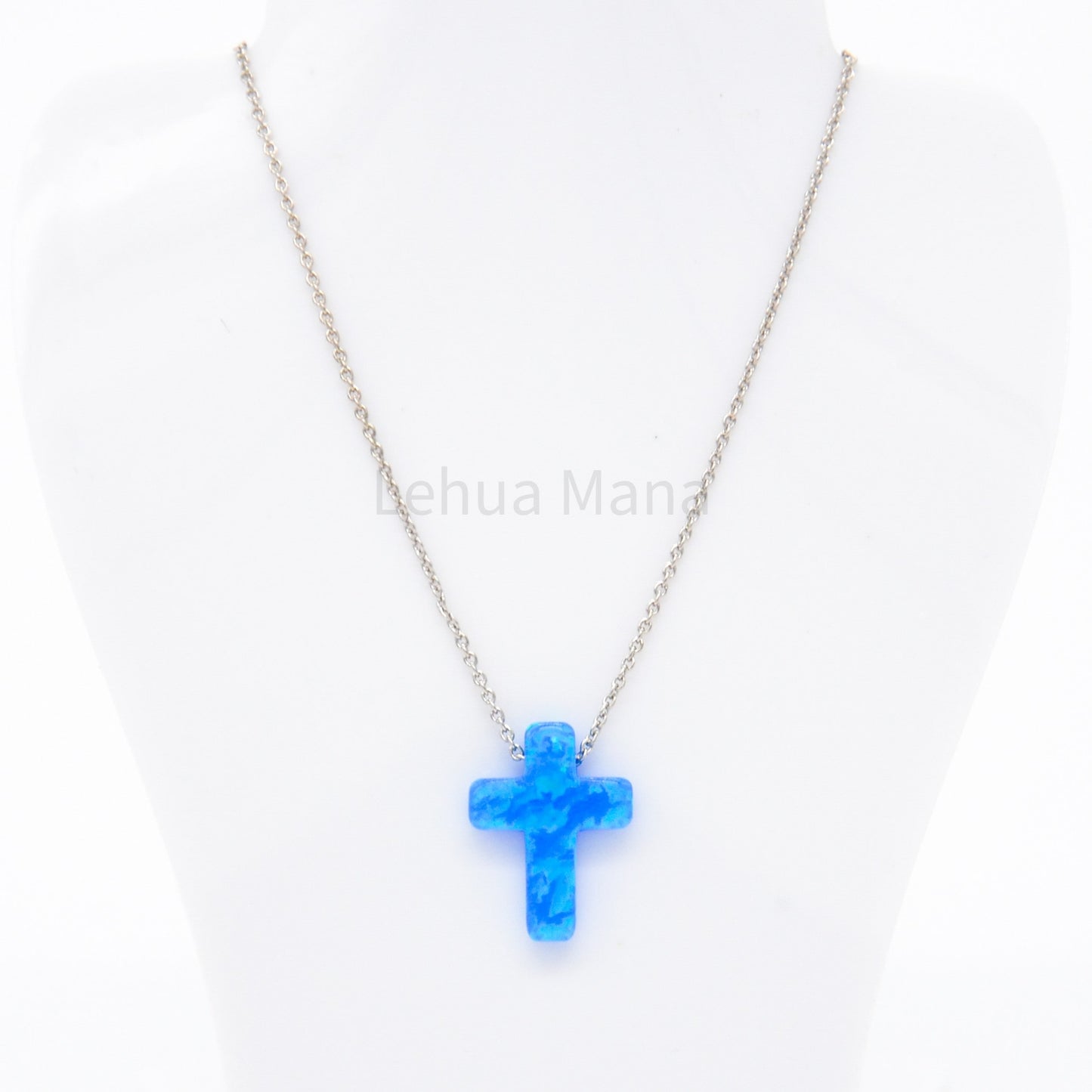 925 Silver Opal Cross Necklace, Opal Necklace, 925 Sterling Silver Jewelry, Cross Necklace