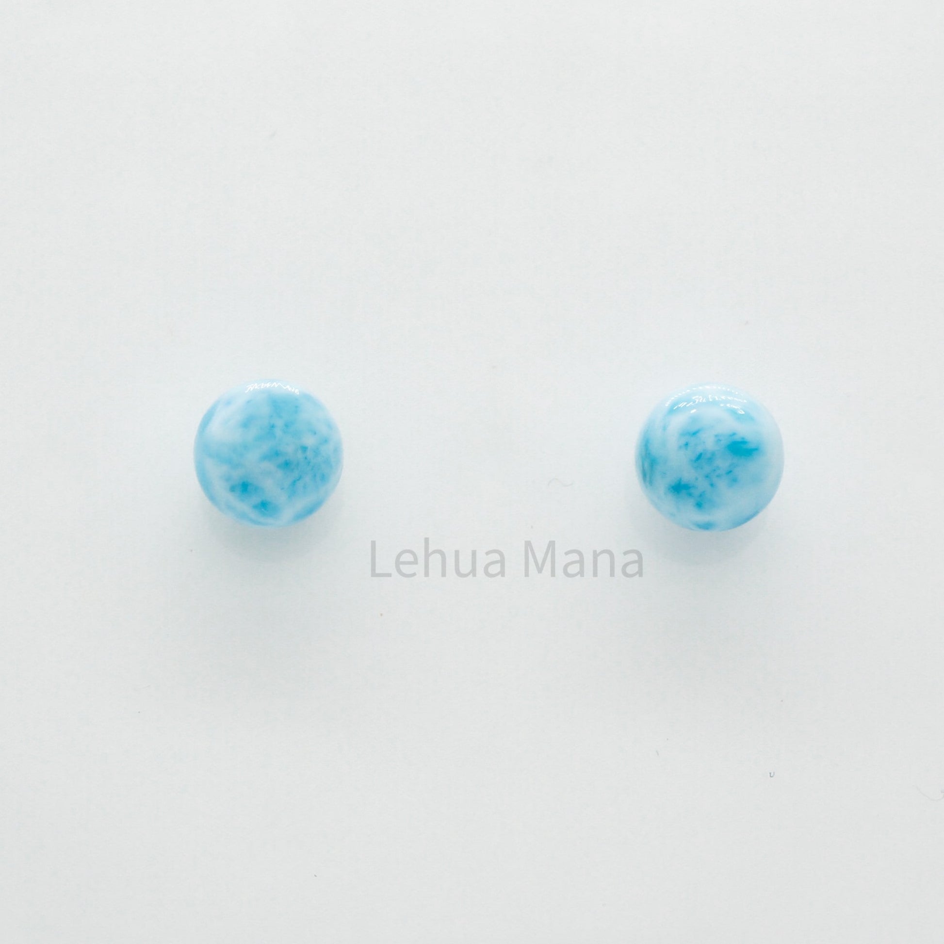 925 Silver Larimar Ball Stud Earrings, Larimar Earrings, 925 Sterling Silver Jewelry, Ball Stud Earrings, Stud Earrings