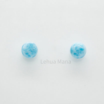 925 Silver Larimar Ball Stud Earrings, Larimar Earrings, 925 Sterling Silver Jewelry, Ball Stud Earrings, Stud Earrings