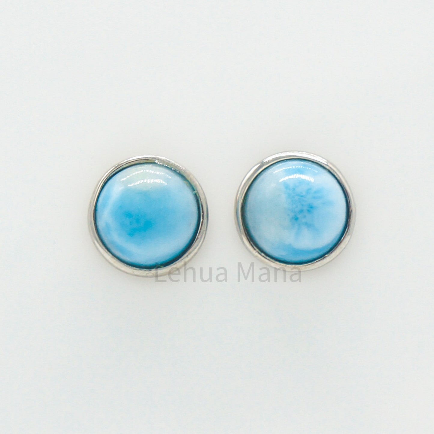 925 Silver Larimar Round Ball Stud Earrings, Larimar Earrings, 925 Sterling Silver Jewelry, Round Ball Stud Earrings, Stud Earrings
