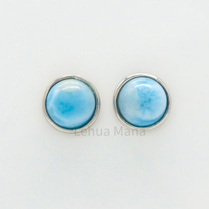925 Silver Larimar Round Ball Stud Earrings, Larimar Earrings, 925 Sterling Silver Jewelry, Round Ball Stud Earrings, Stud Earrings