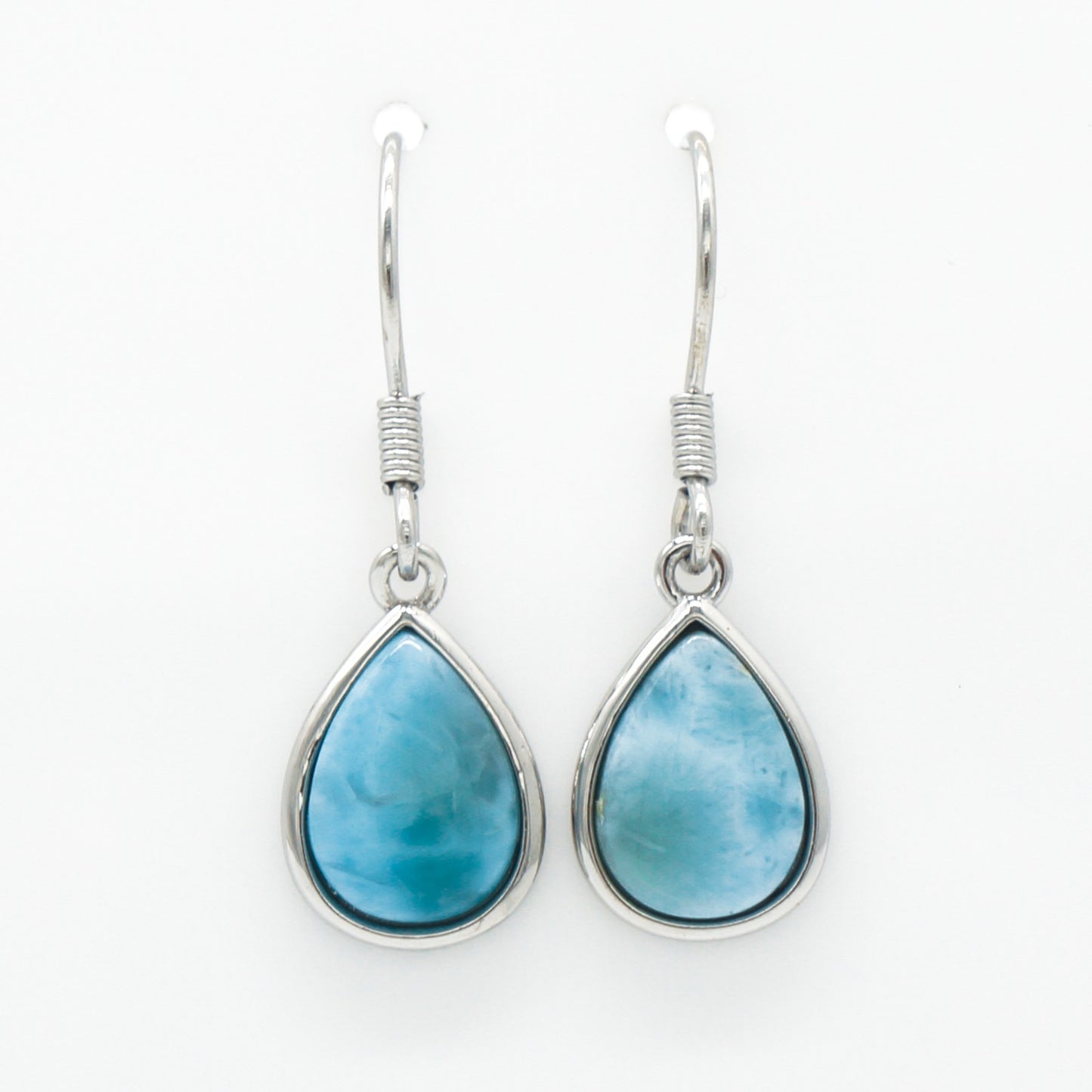 925 Silver Larimar Raindrop Earrings, Larimar Earrings, 925 Sterling Silver Jewelry, Raindrop Earrings